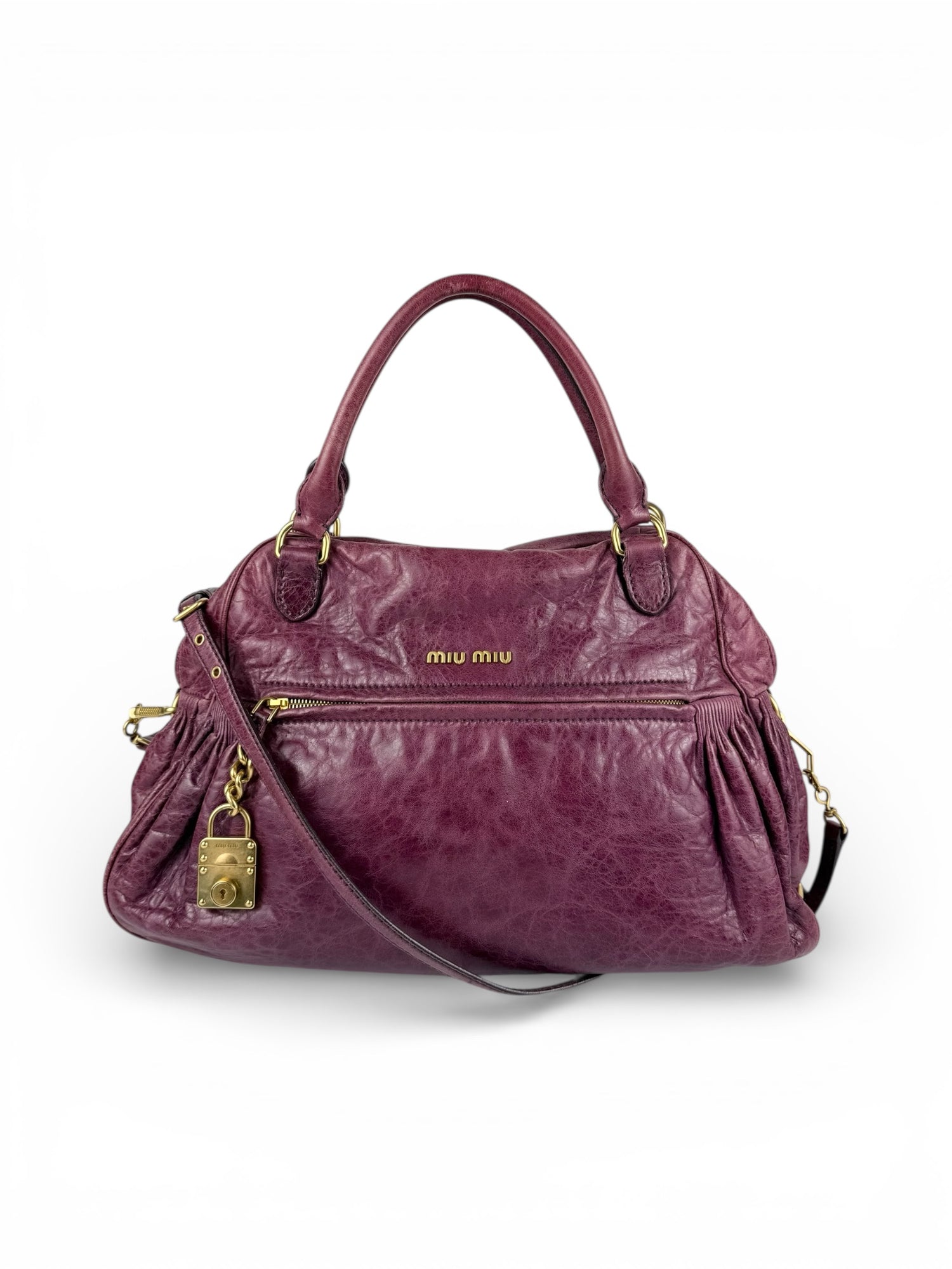 2010s Miu Miu Vitello Charm Extra Large 2Way Handbag