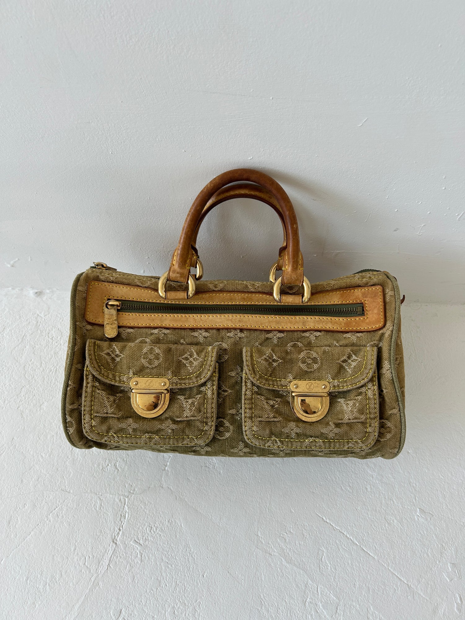 Vintage Louis Vuitton Neo Speedy Khaki Green Handbag (2006)