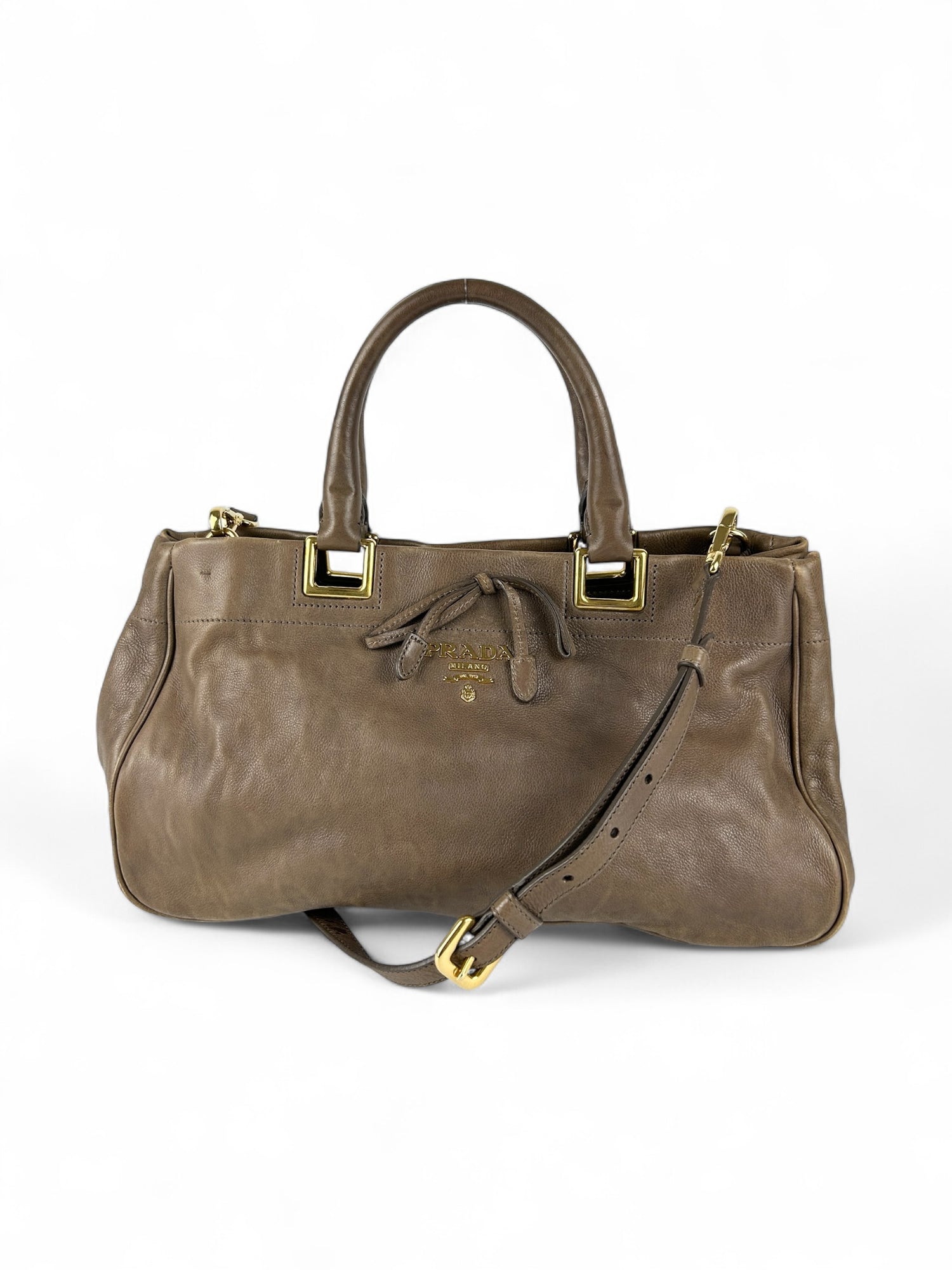 Vintage Prada Glace Calf Leather 2way Bag 2000s
