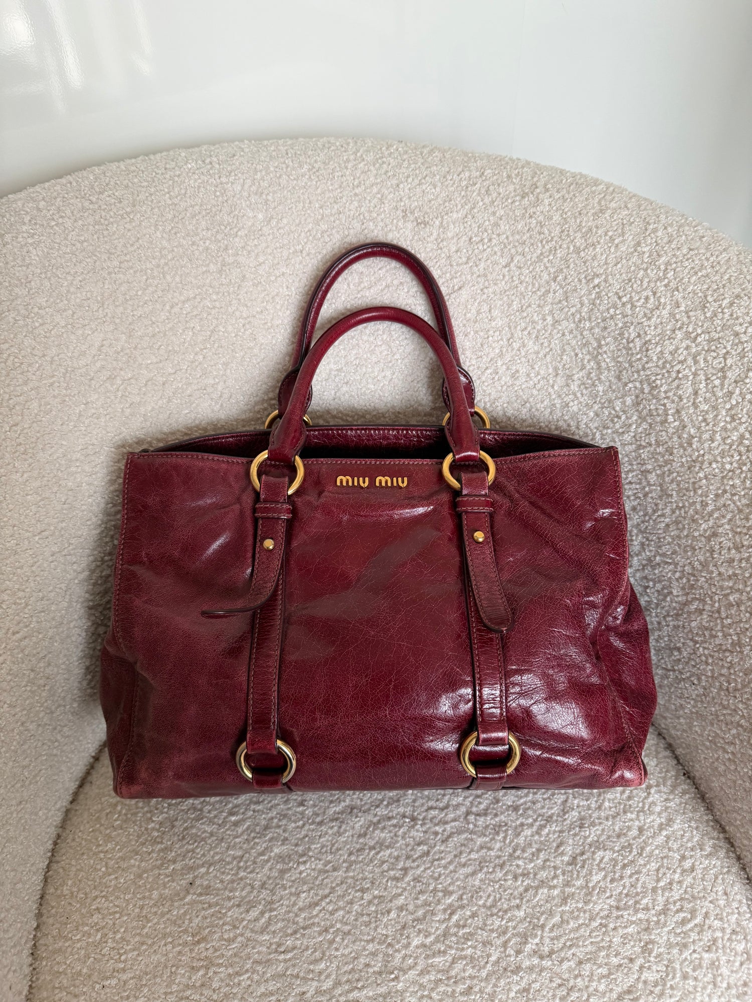 2013 Miu Miu Vitello Shine Handbag