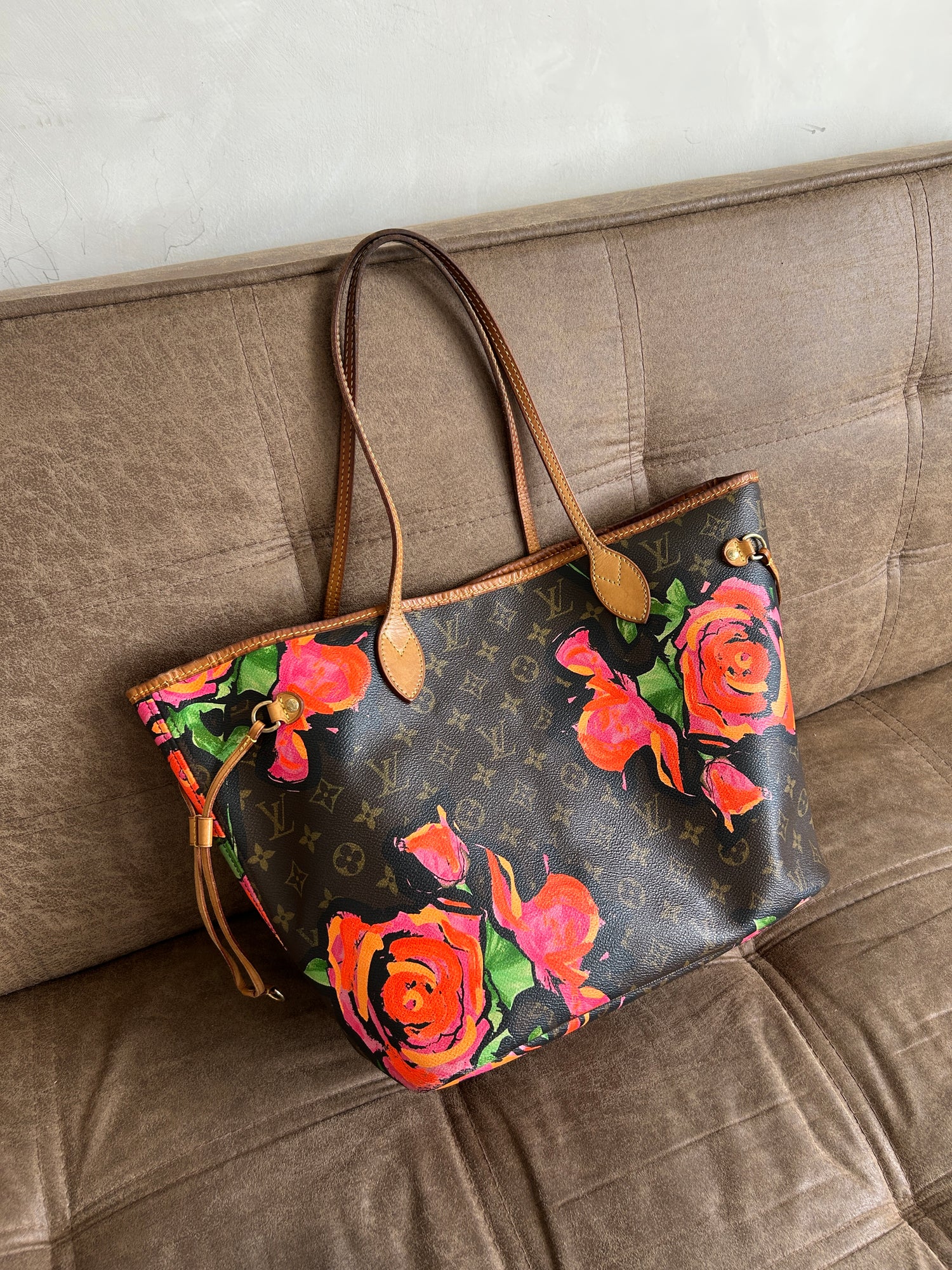 Limited Edition Louis Vuitton x Stephen Sprouse Roses Neverfull MM Handbag