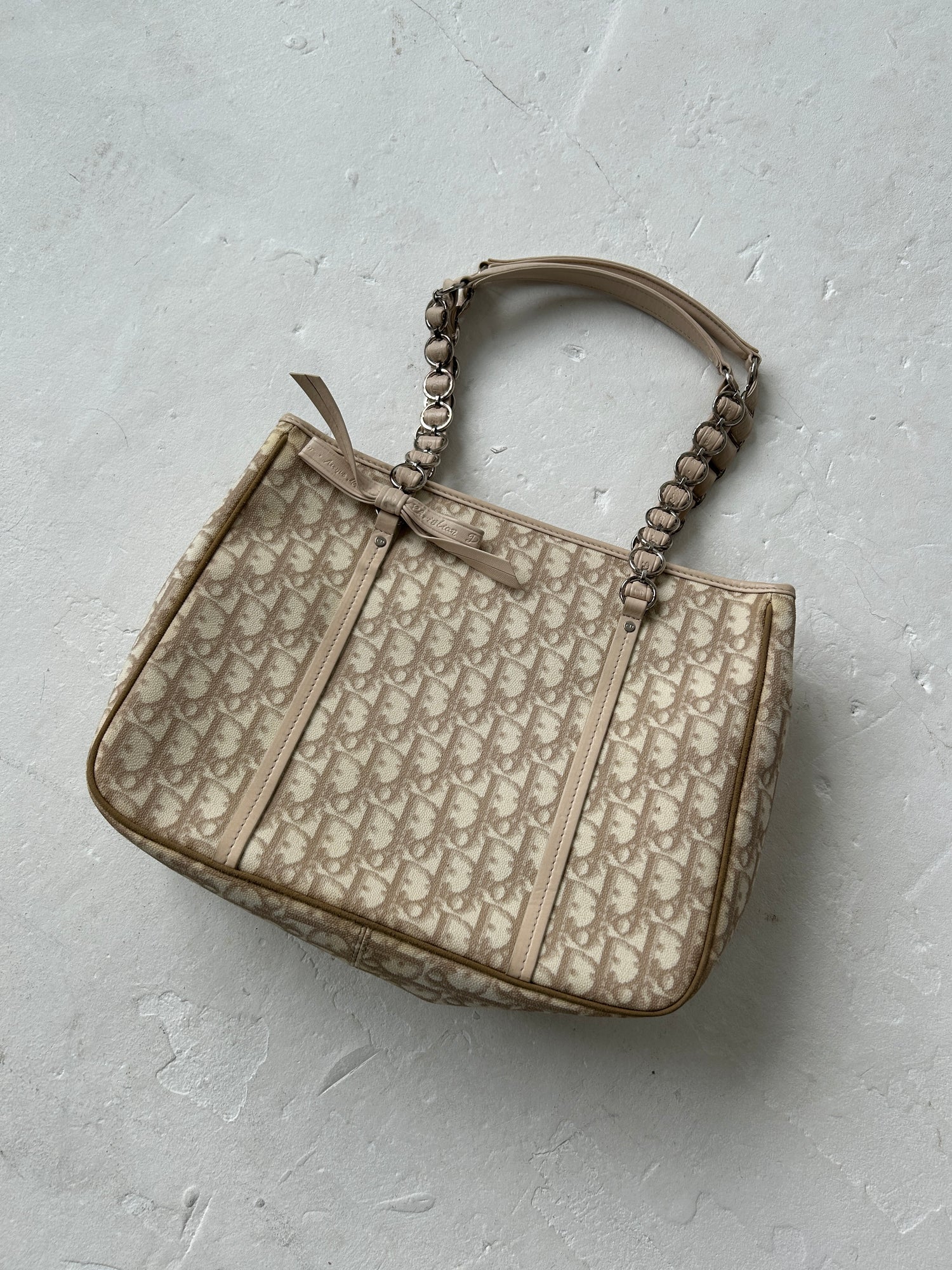 Christian Dior Monogram Oblique Tote Shoulder Bag (2006)