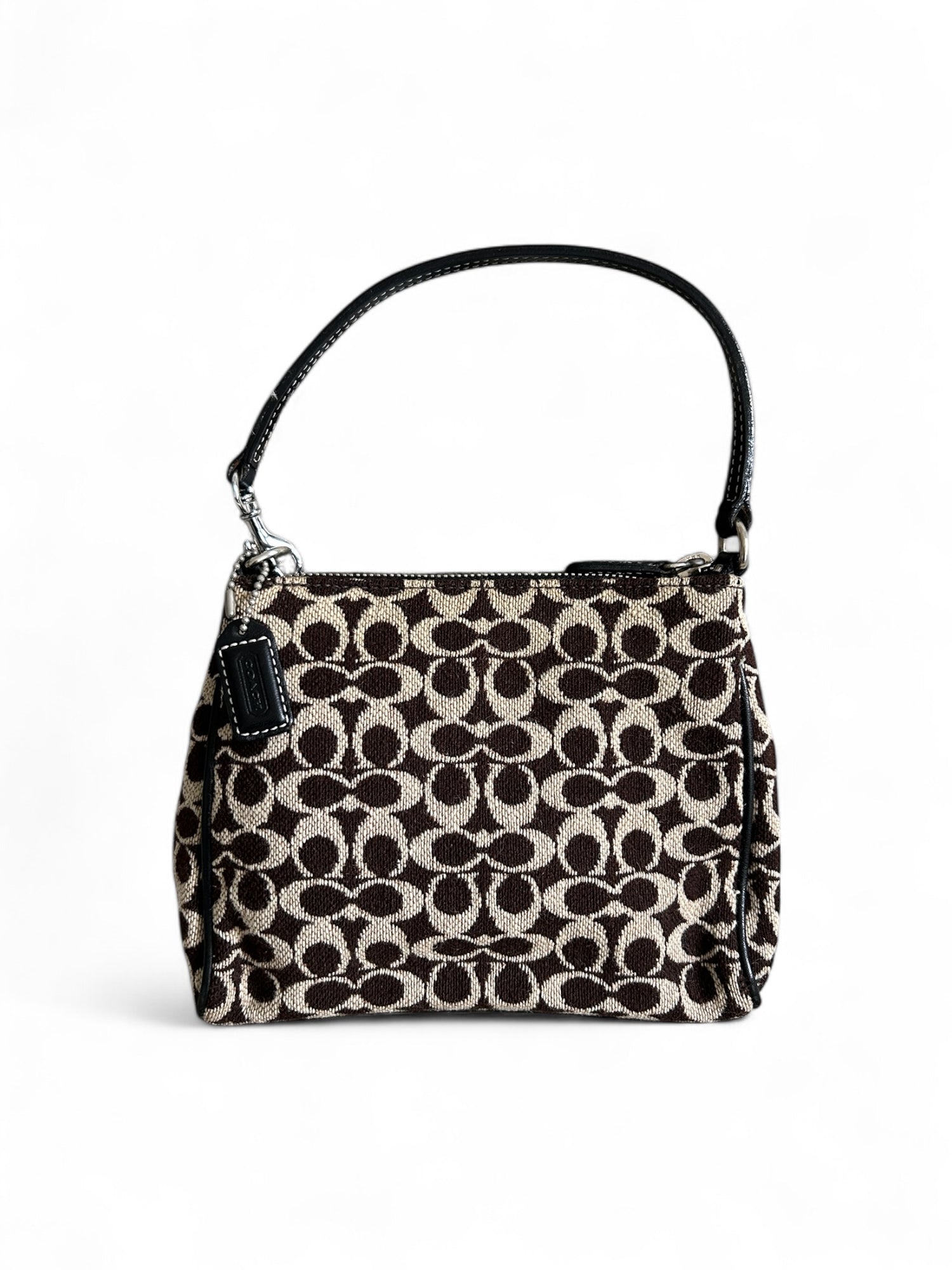 Y2K Coach Monogram Wool Shoulder Bag