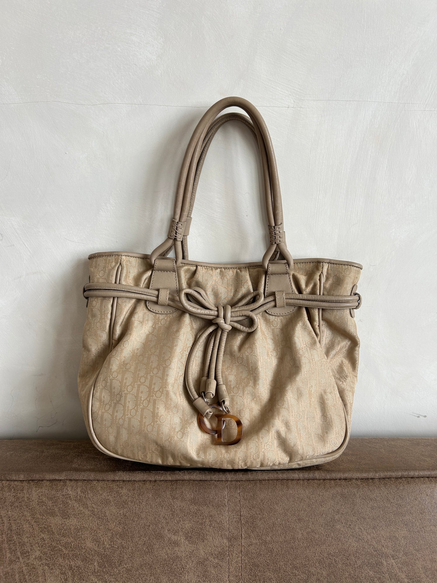Christian Dior Monogram Beige Tote Bag (2007)