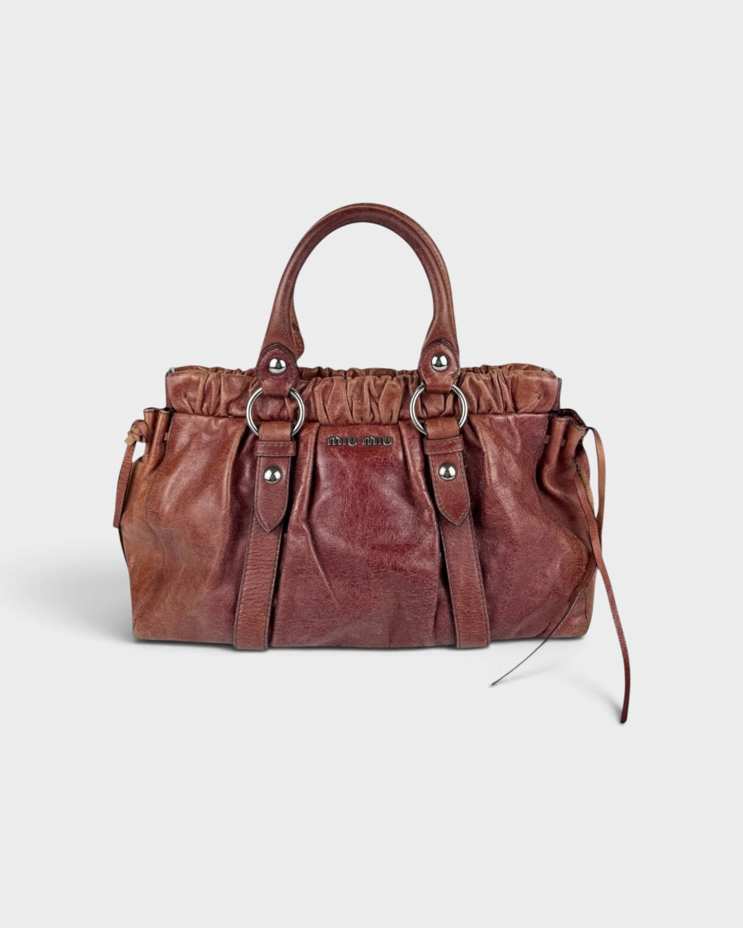 2010s Miu Miu Vitello Red Handbag