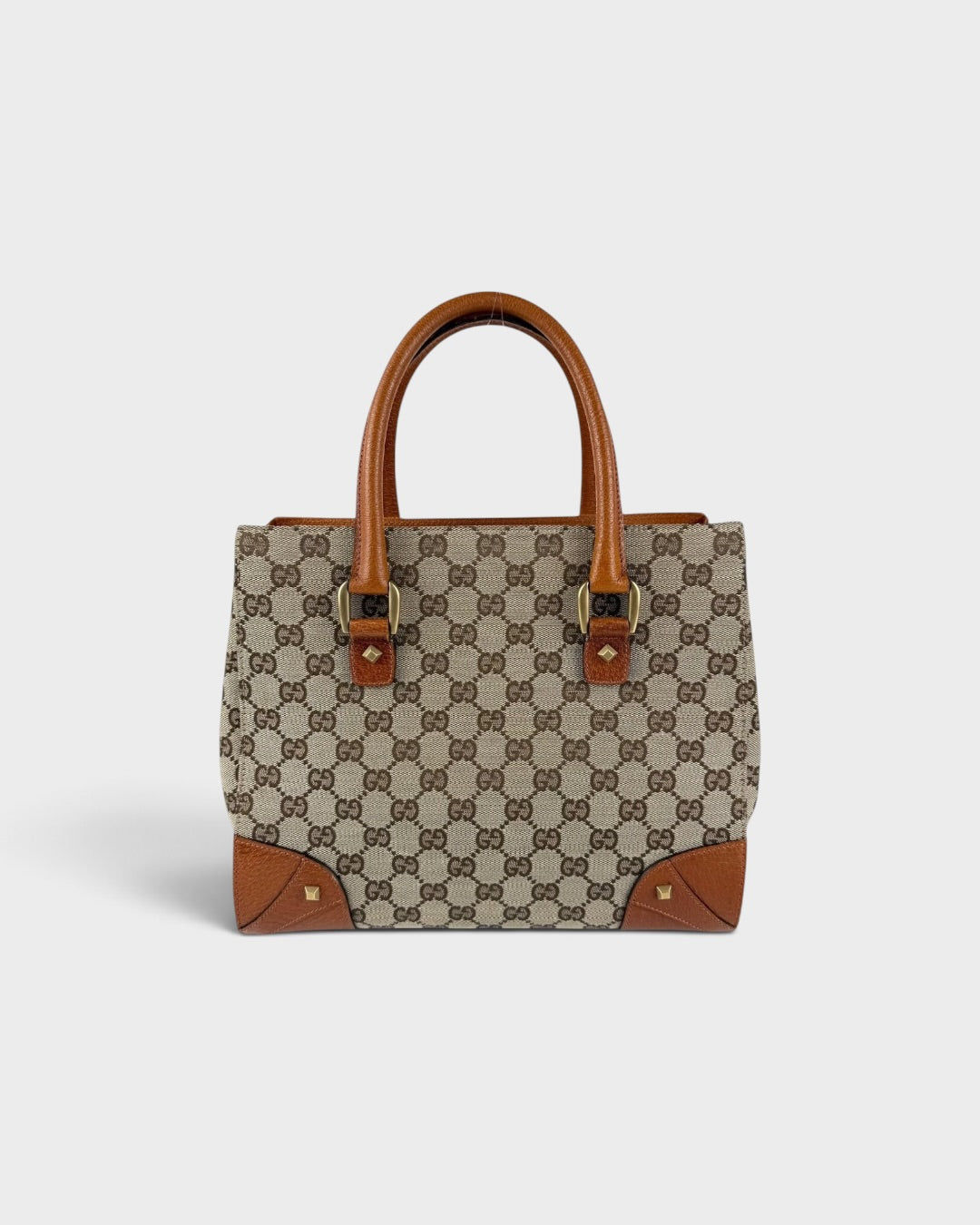 2010s Gucci GG Monogram Nailhead Mini Tote Handbag