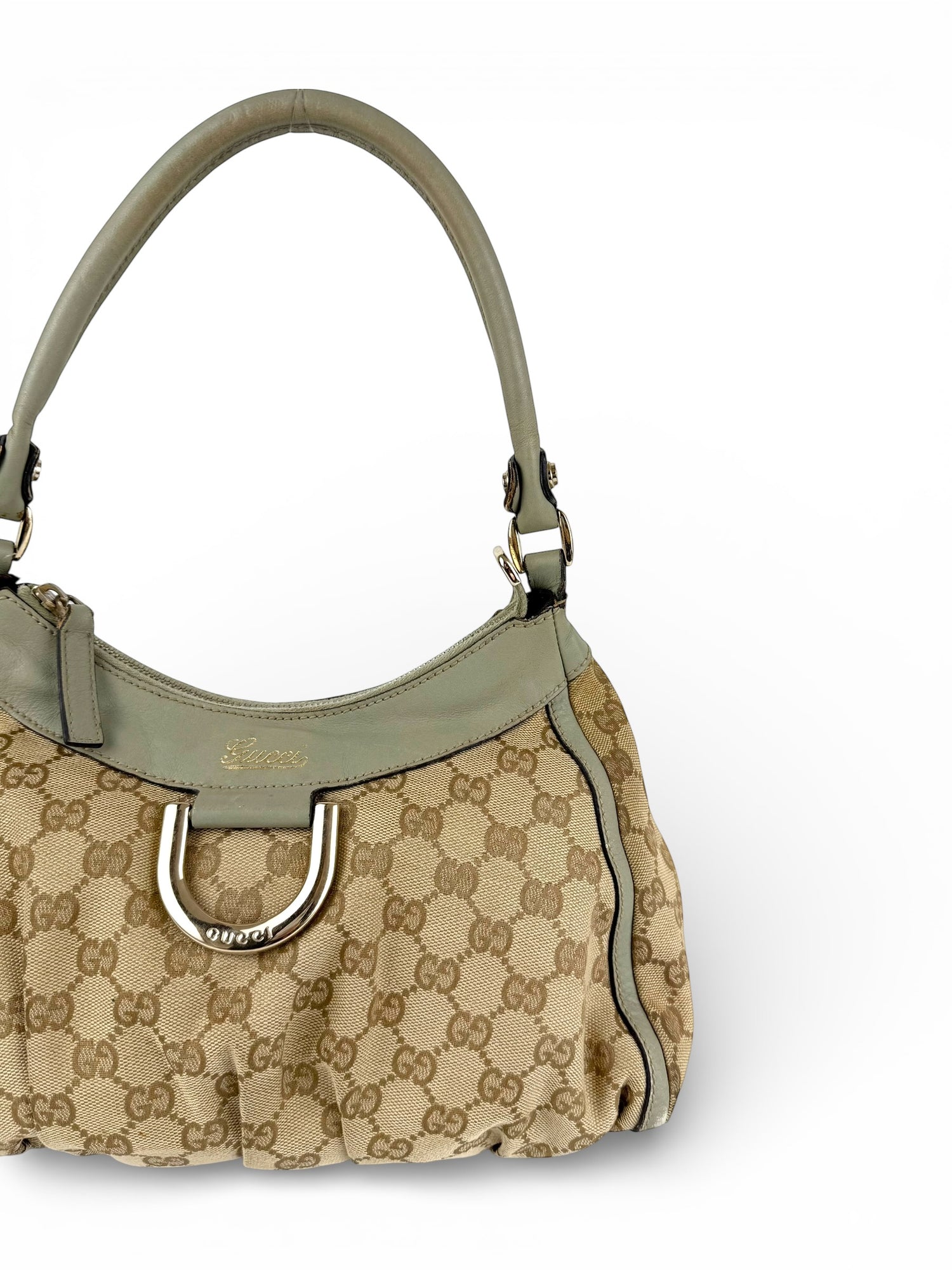 Vintage 90s Gucci Monogram Mini D-Ring Shoulder Bag