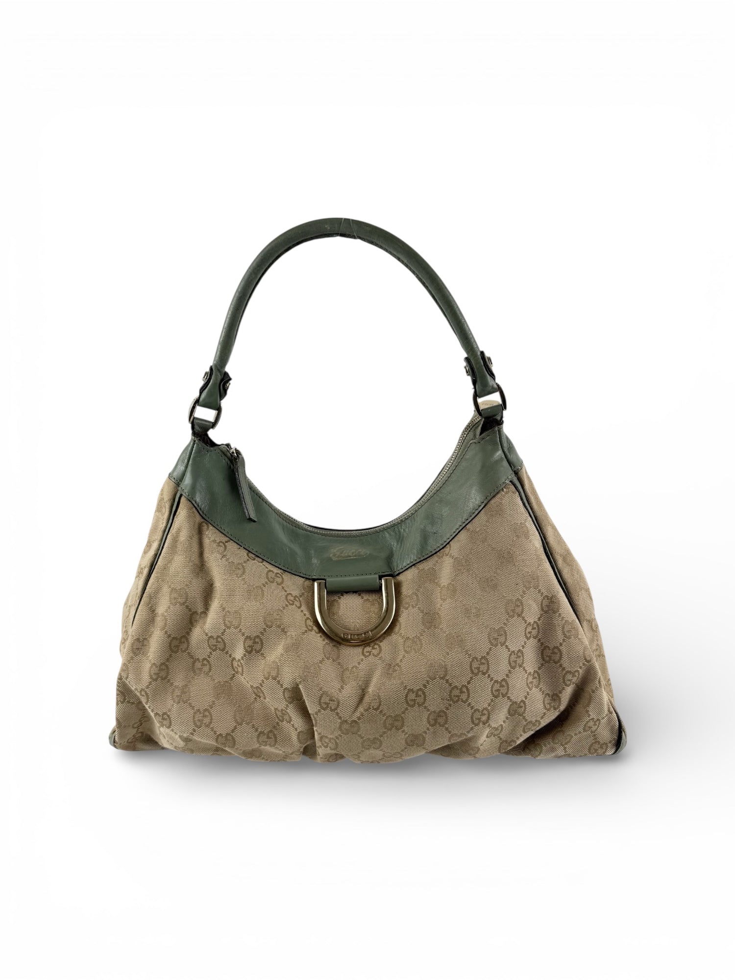 Vintage 90s Gucci Monogram D-Ring Shoulder Bag