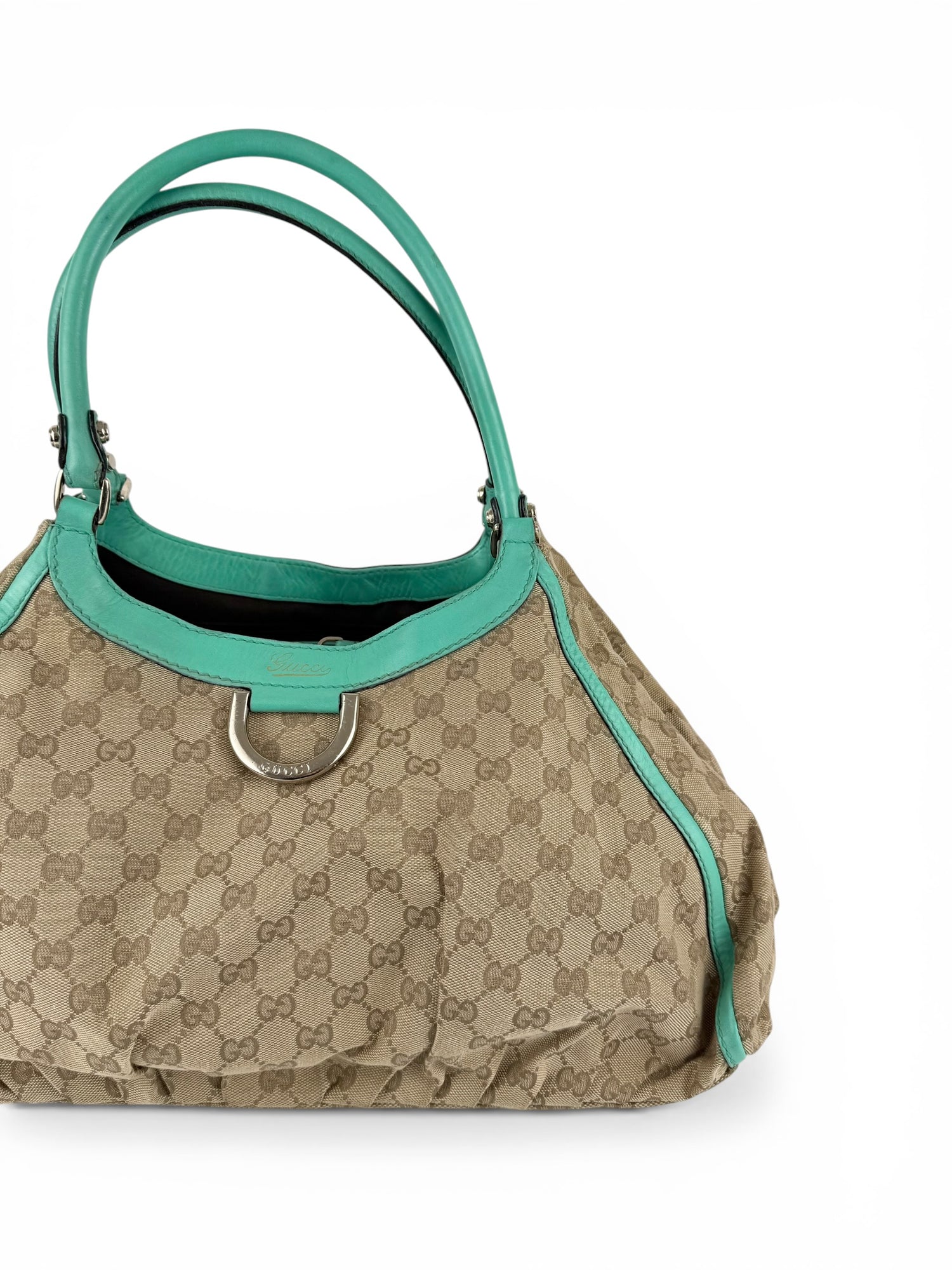 Vintage 90s Gucci GG Monogram Large D-Ring Shoulder Bag