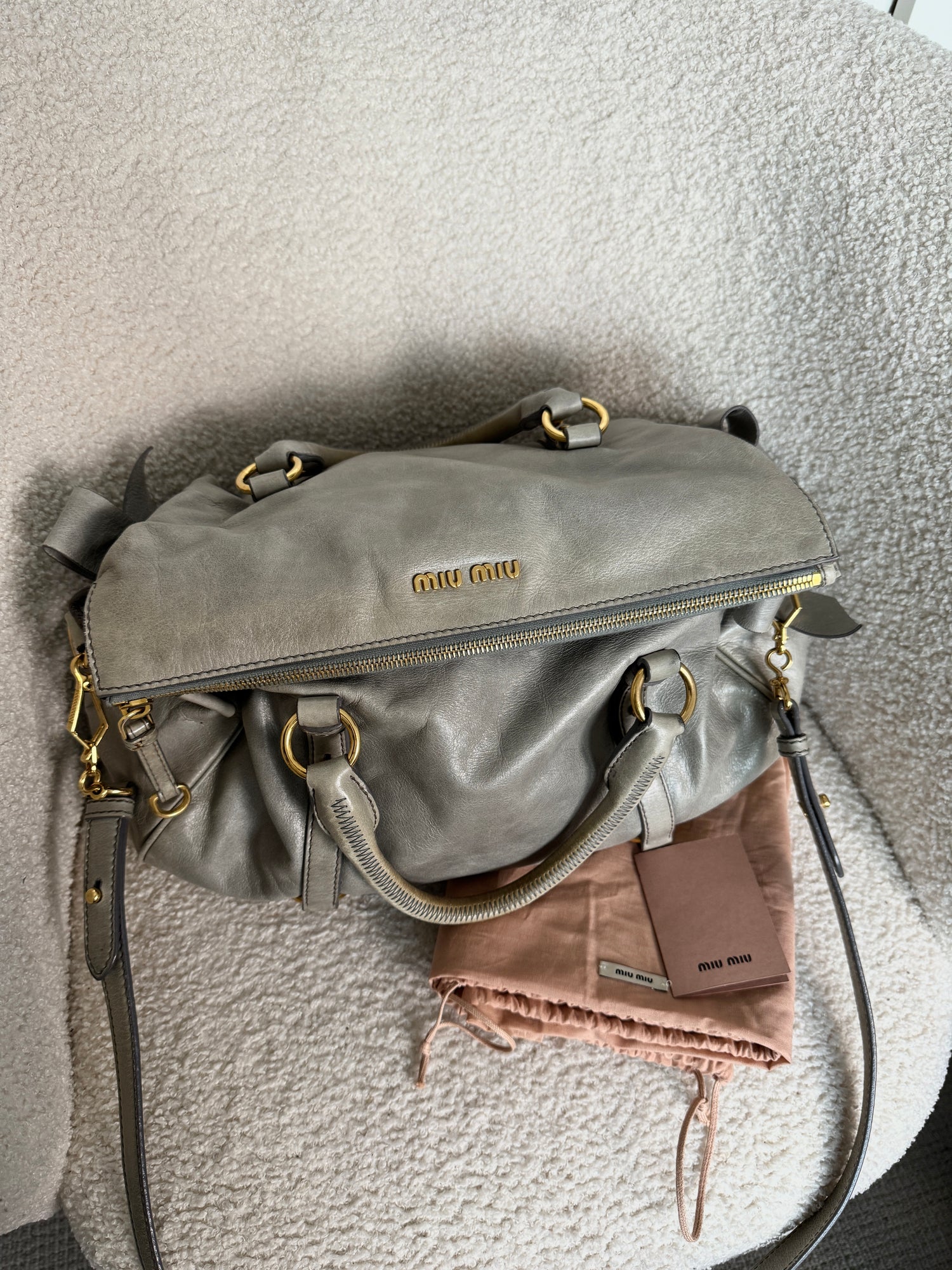 2000s Miu Miu Vitello Shine Leather 2way Bow Handbag