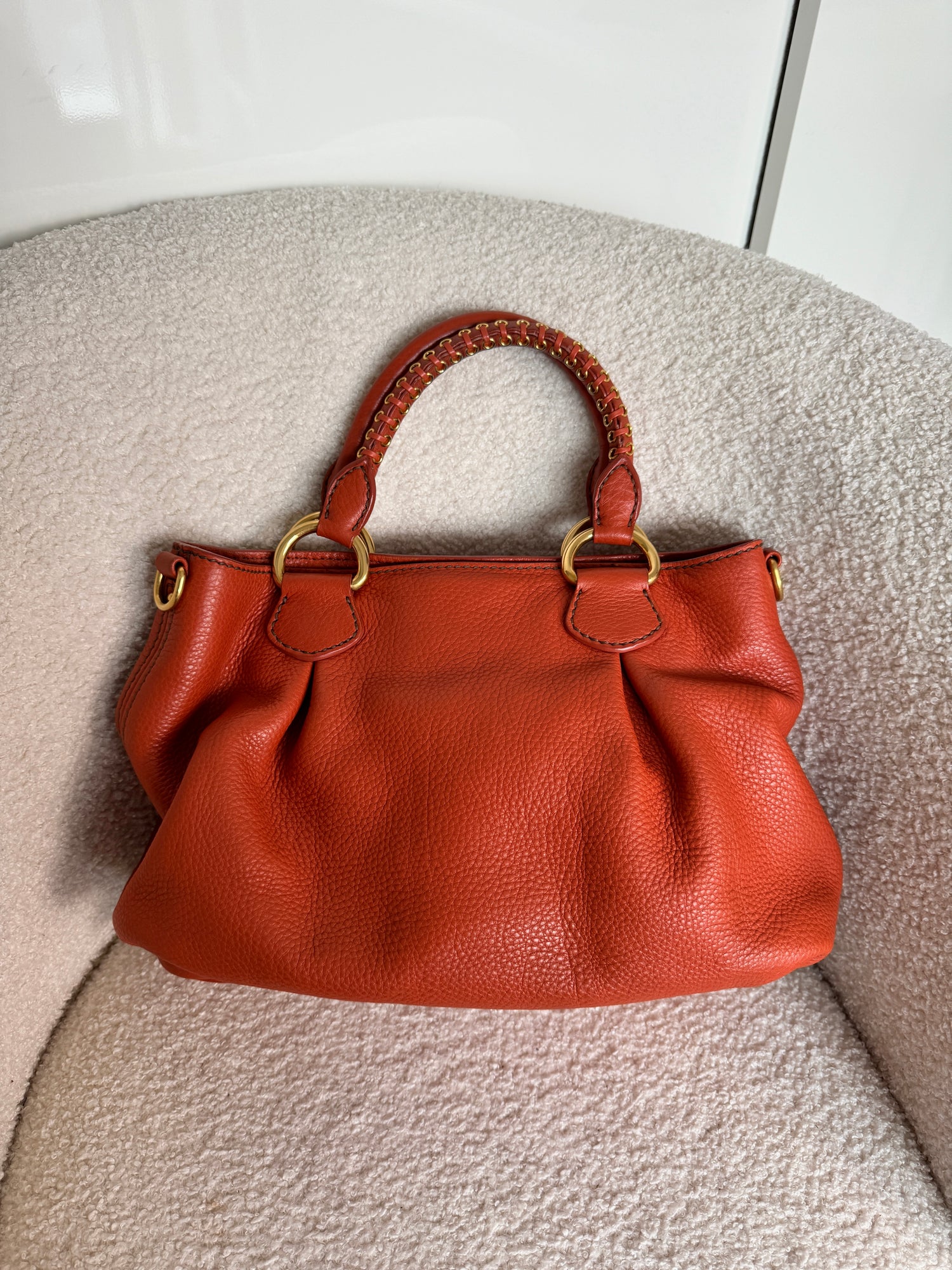 Miu Miu Vitello Leather Tote Bag