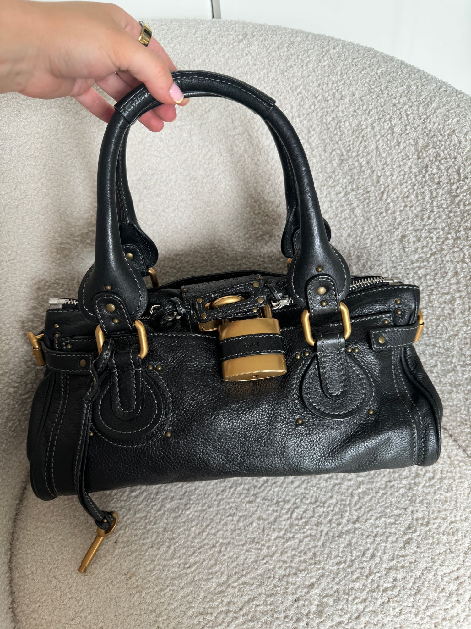 2007 Chloe Paddington Black Leather Handbag