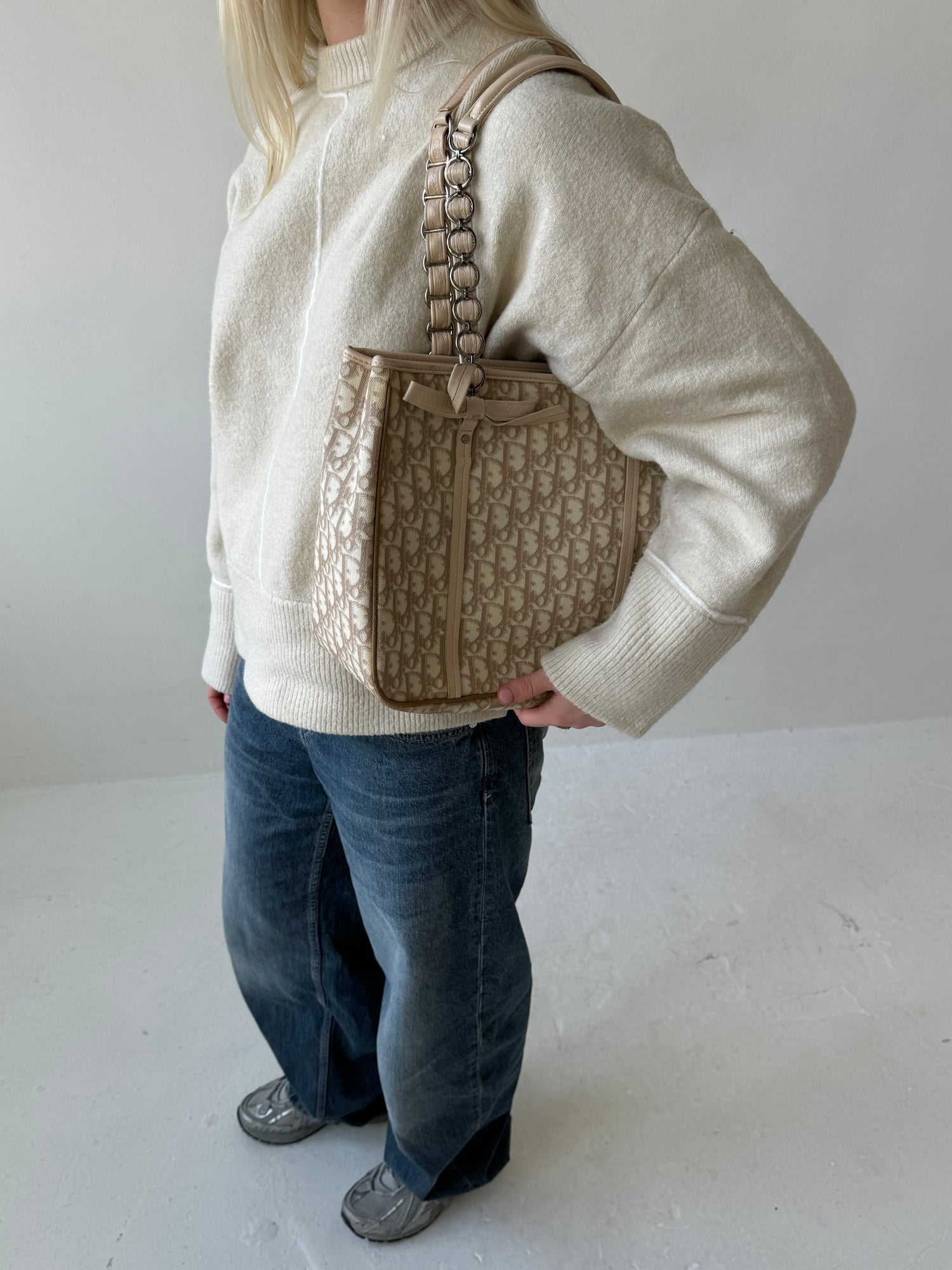 Christian Dior Monogram Oblique Tote Shoulder Bag (2006)
