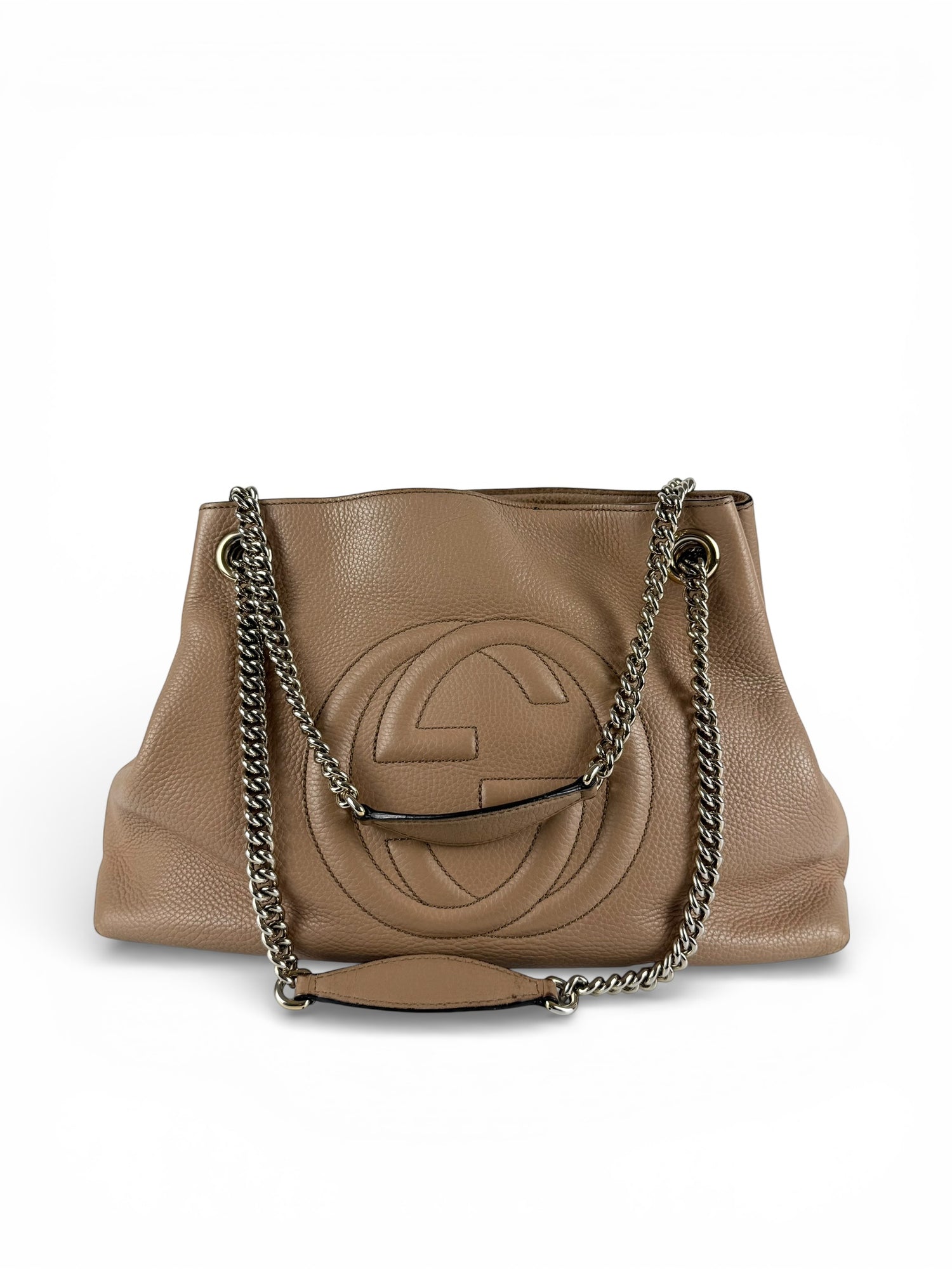 Gucci GG Pebbled Calfskin Soho Chain Handbag