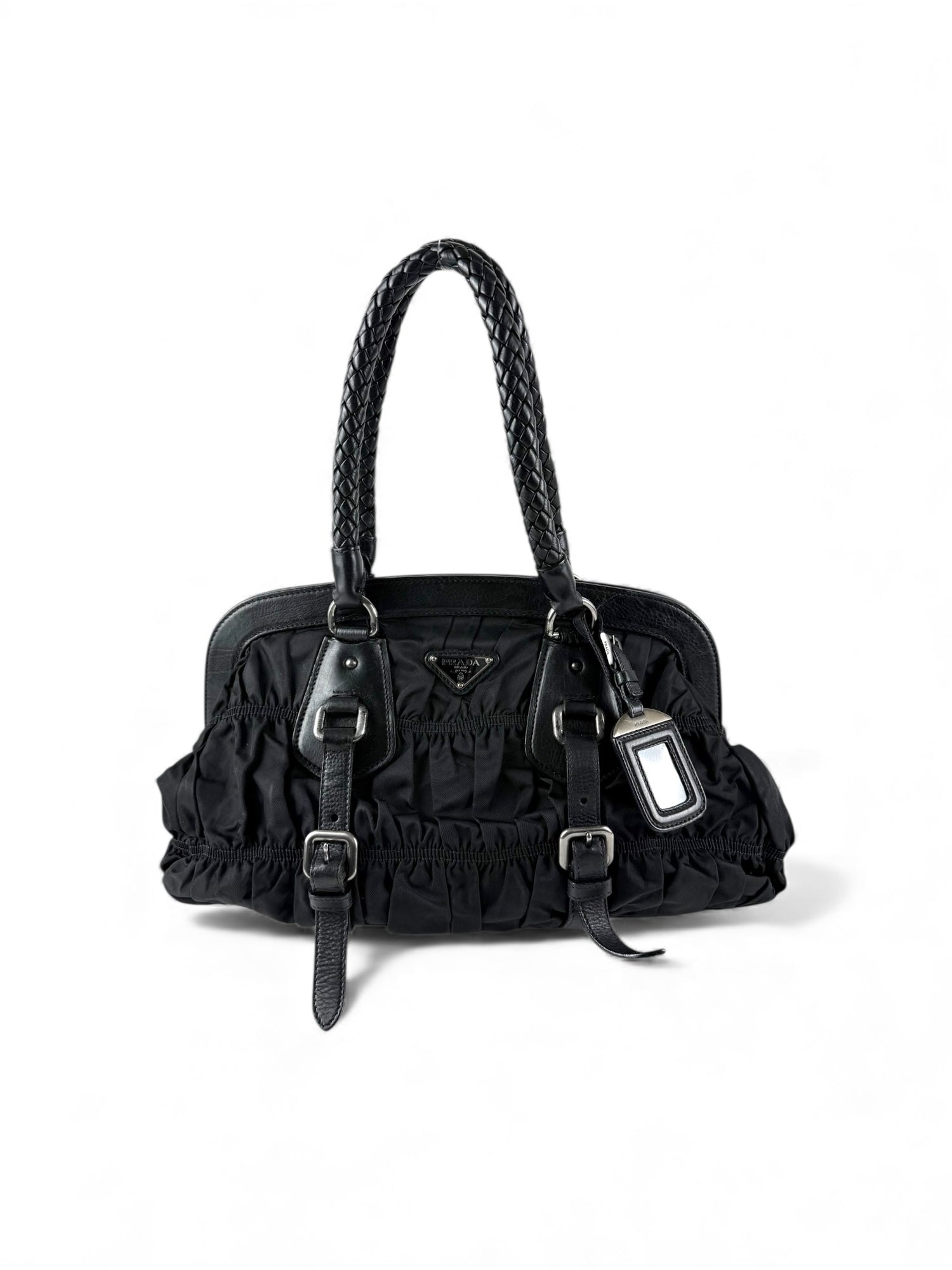 2010s Prada Nylon Tessuto Clip Handbag