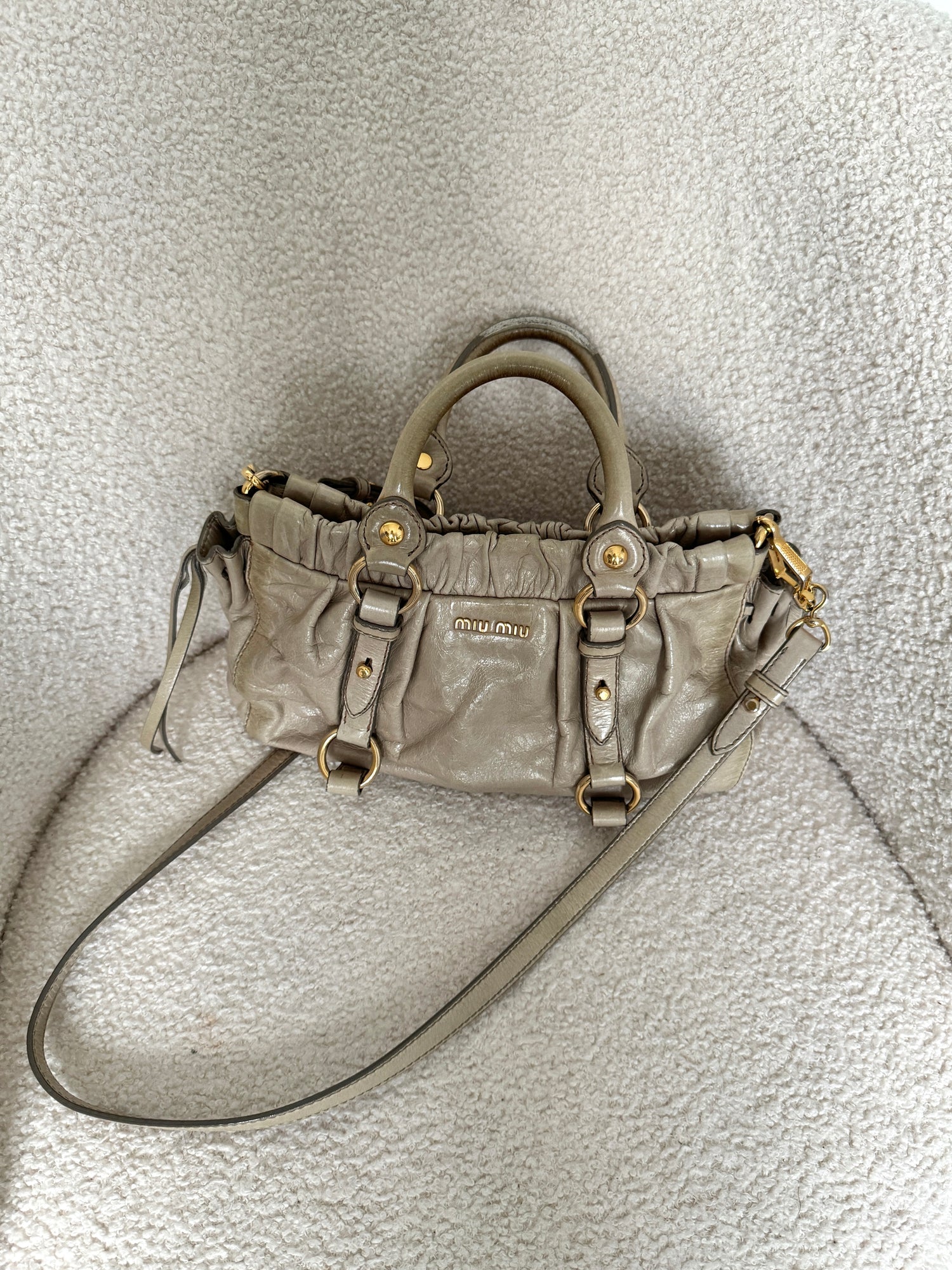 Miu Miu Vitello Lux 2Way Mini Handbag 2000s