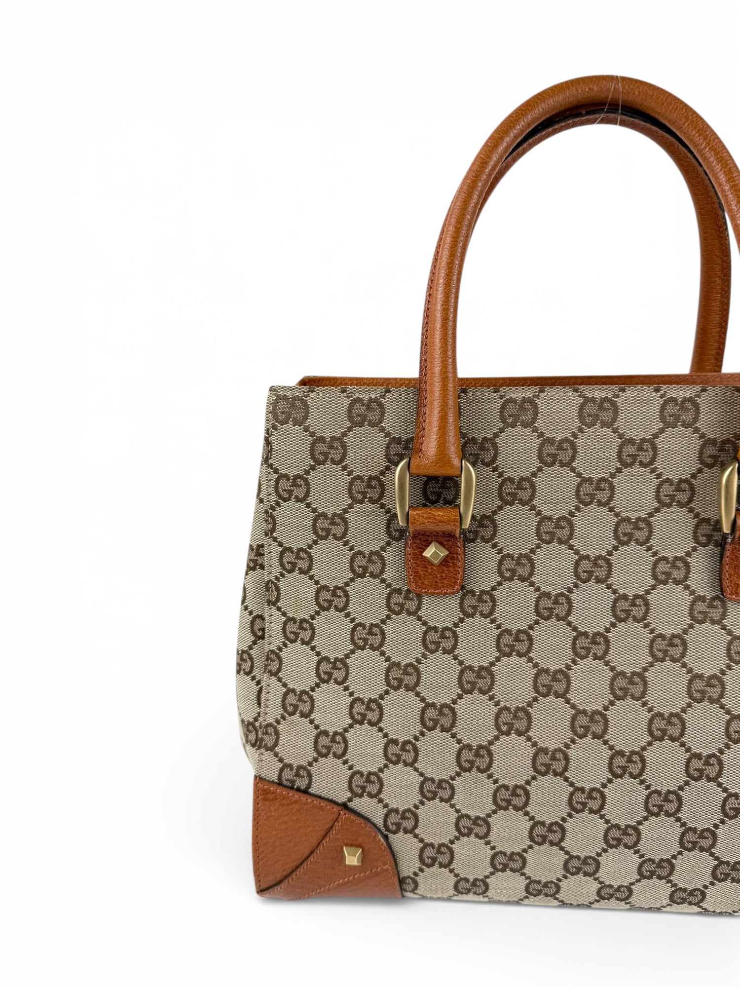 2010s Gucci GG Monogram Nailhead Mini Tote Handbag
