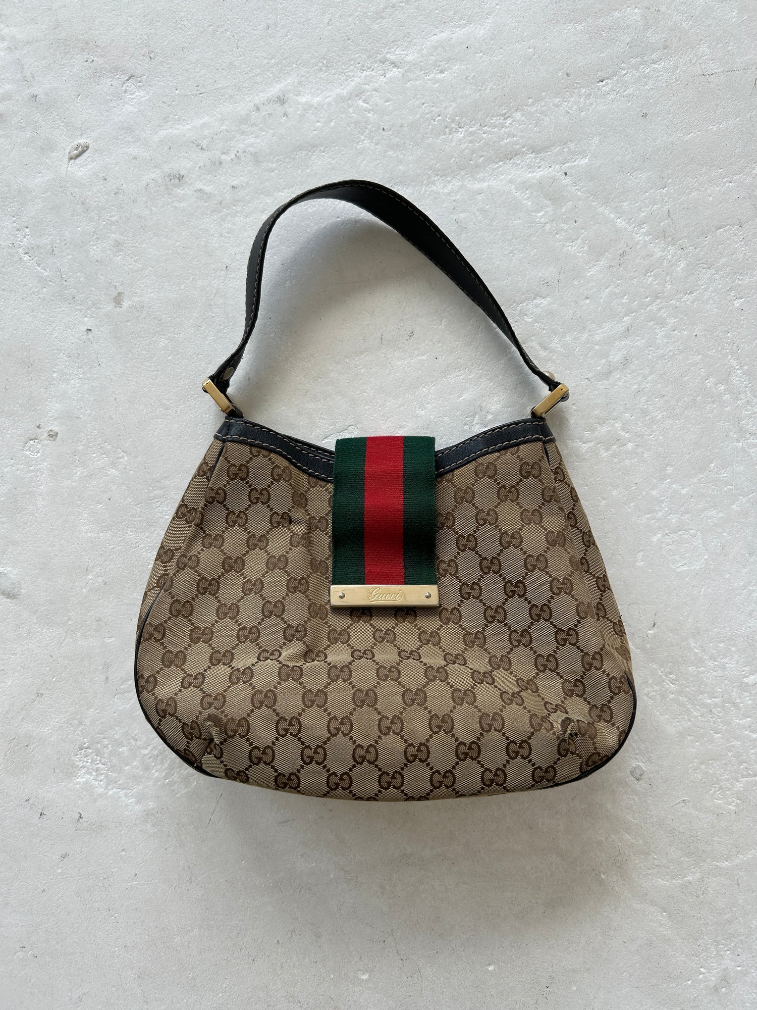 Gucci Monogram Sherry Line Hobo Shoulder Bag