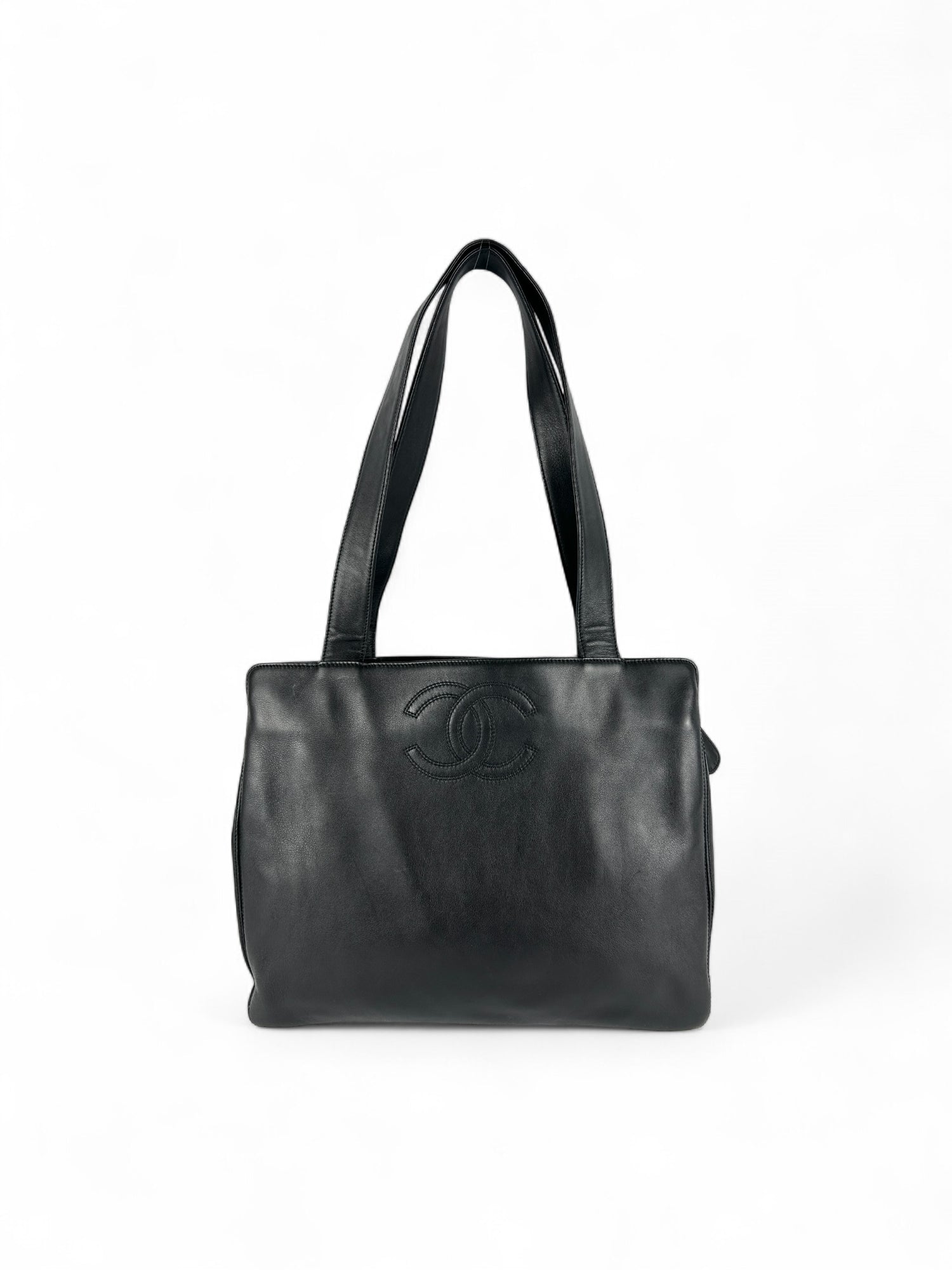 Vintage Chanel CC Lambskin Leather A4 Tote Bag (2000-2002)