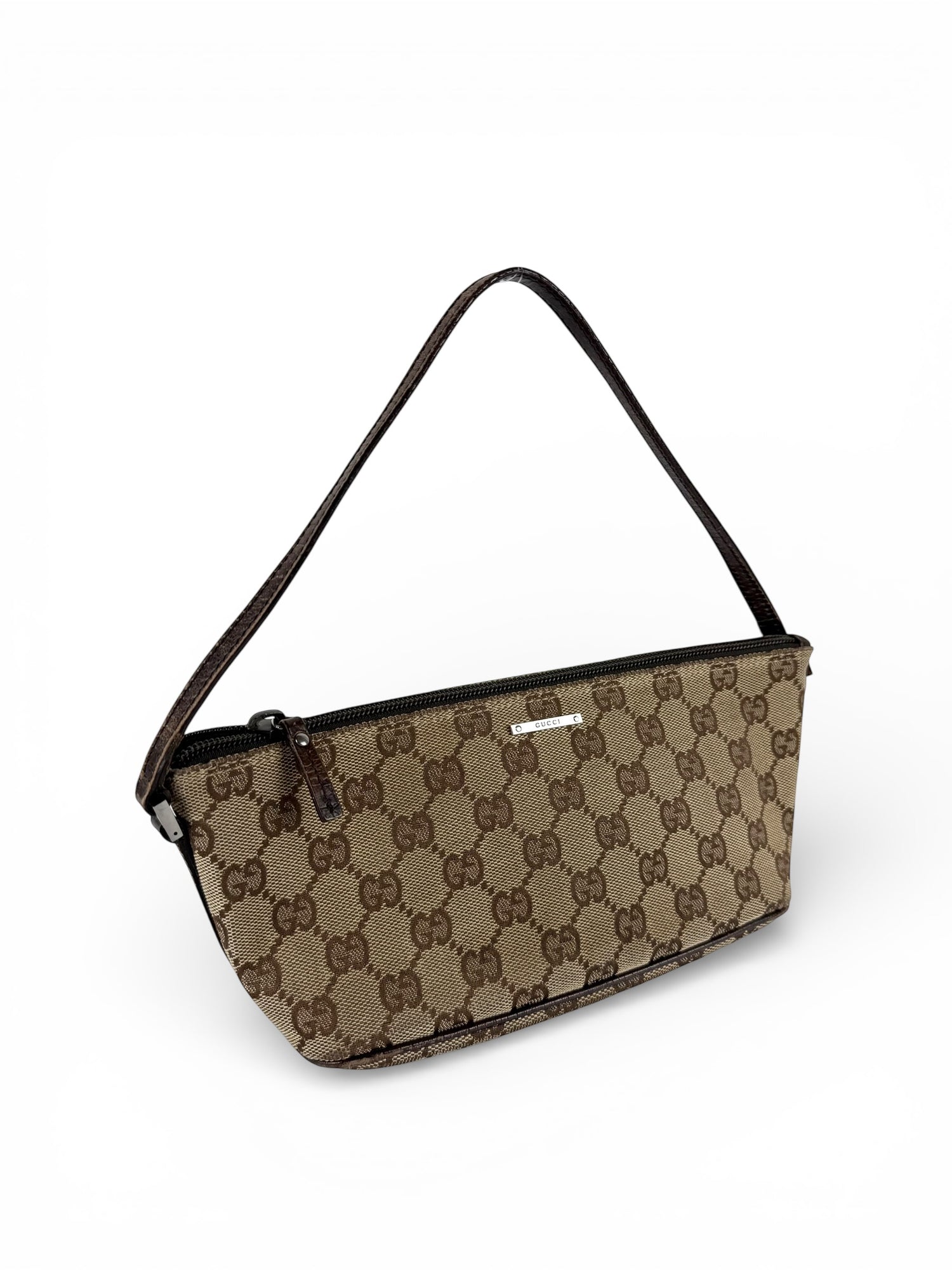 Vintage 90s Gucci Monogram Pochette Boat Bag