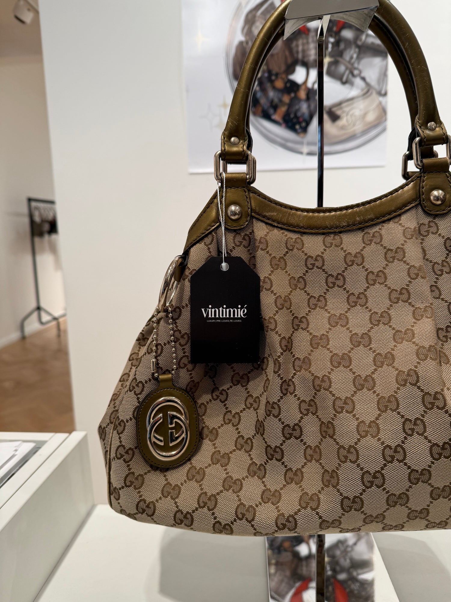 Vintage 90s Gucci Monogram Mini Sukie Handbag