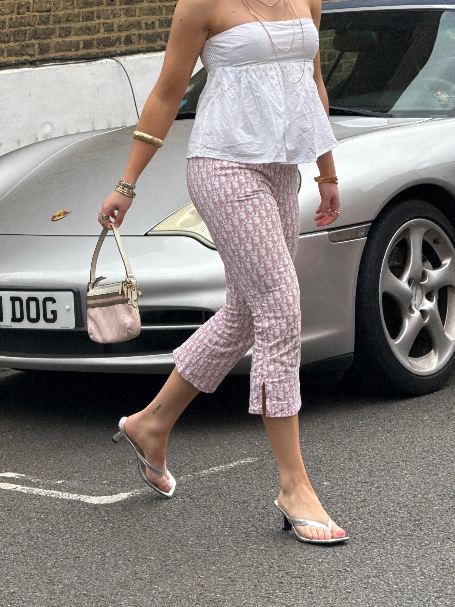 Vintage 2000’s Christian Dior Pink Monogram Trotter Capri 3/4 Trousers
