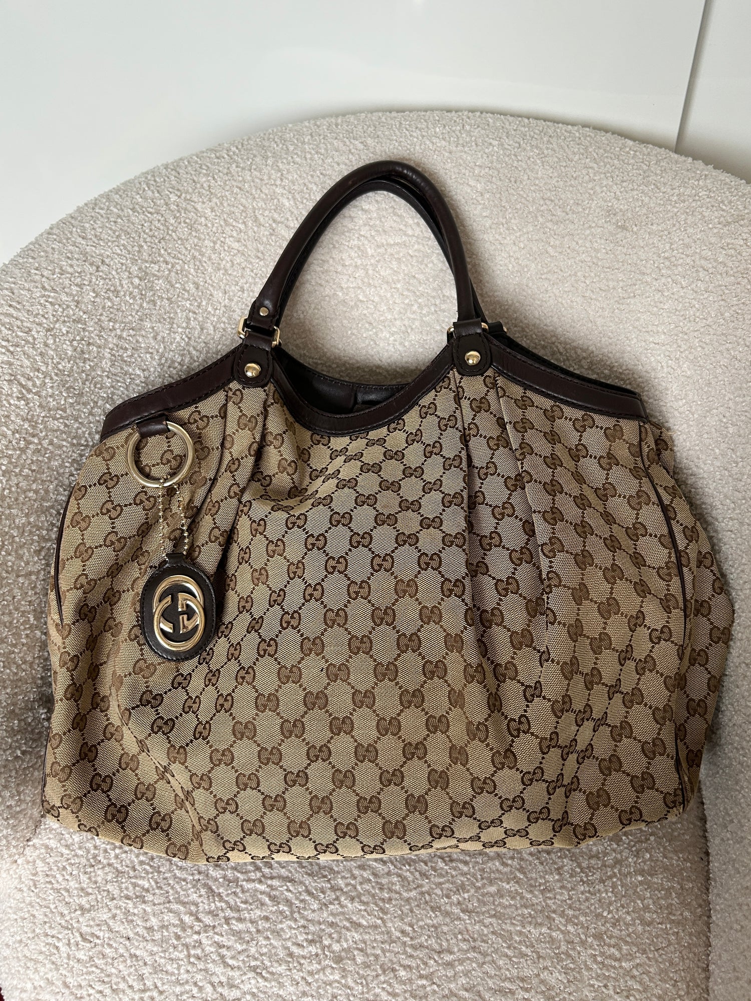 Vintage 90s Gucci Monogram Large Sukey Handbag