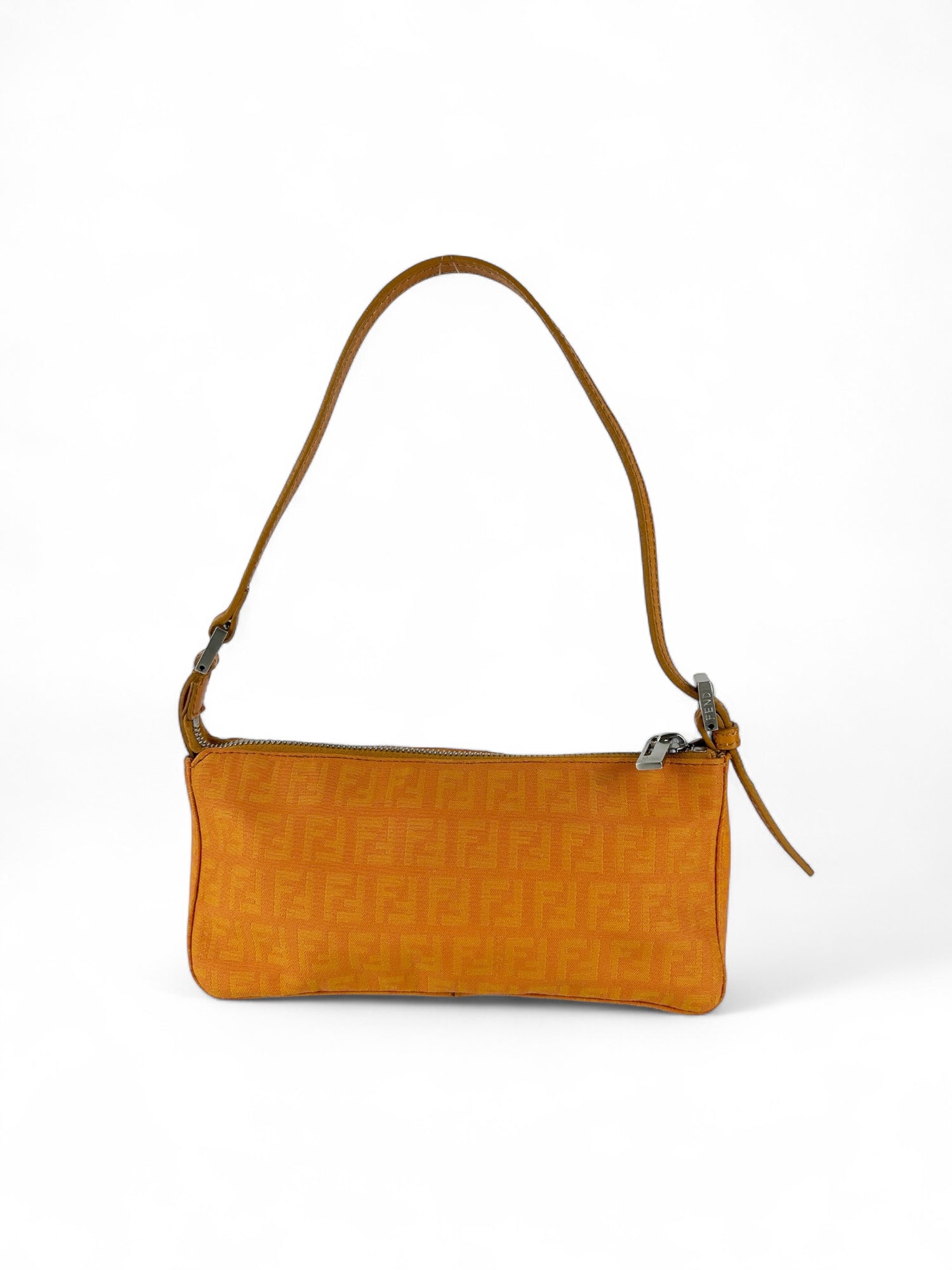 Vintage Fendi Zucca Orange Shoulder Bag 90s
