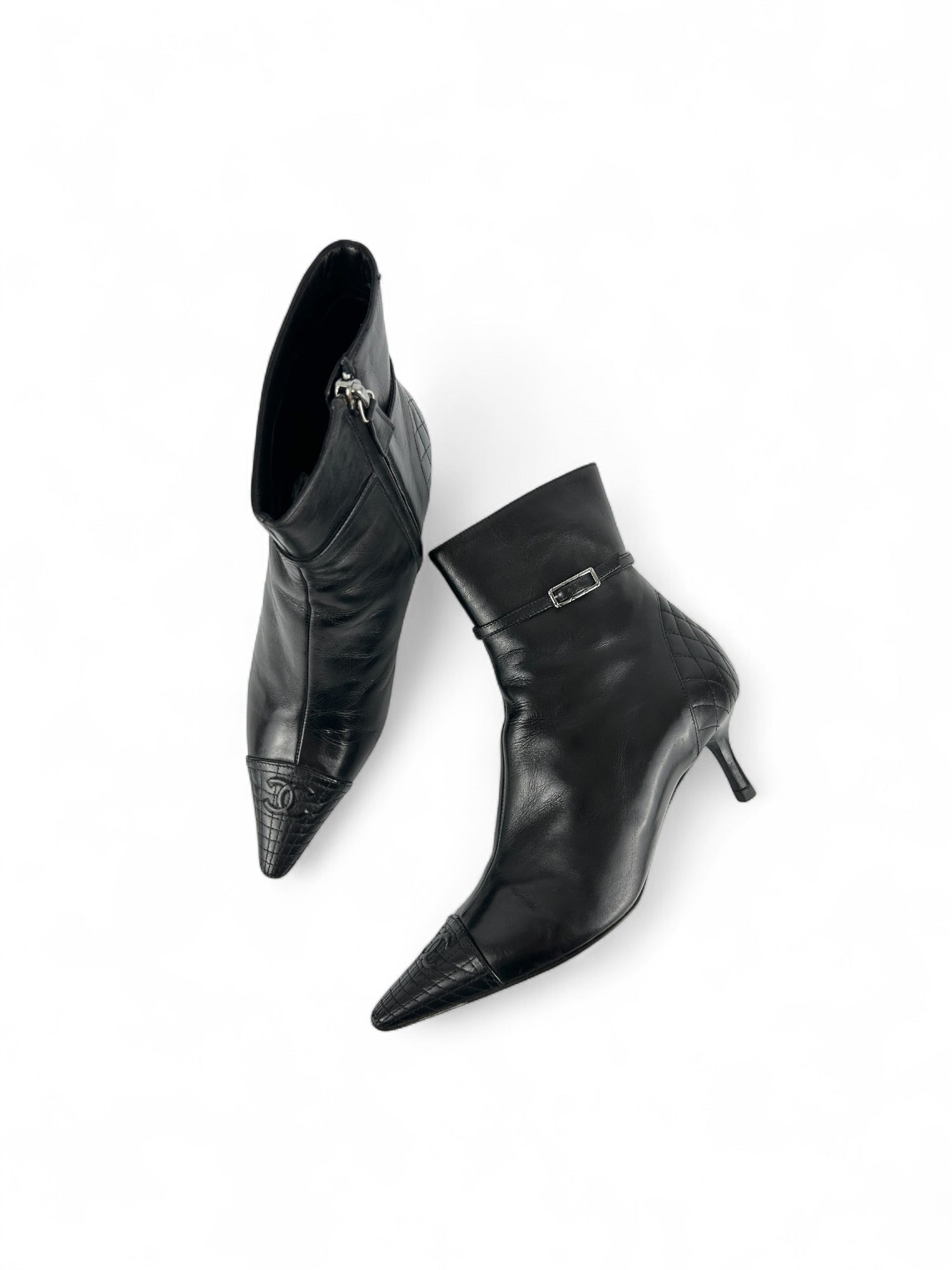 Vintage Chanel CC Stiletto Ankle Boots (EU35.5)