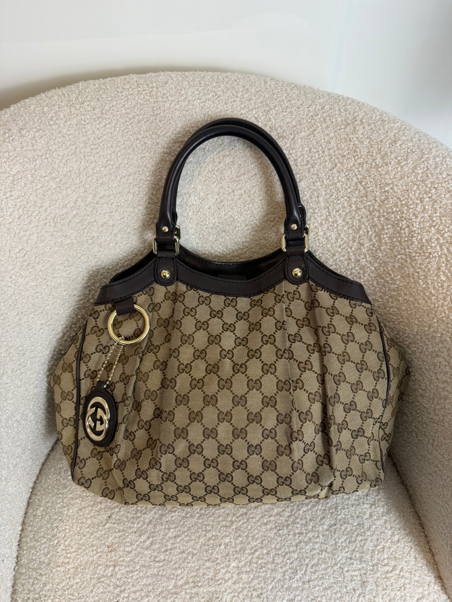 Vintage 90s Gucci Monogram Mini Sukey Handbag