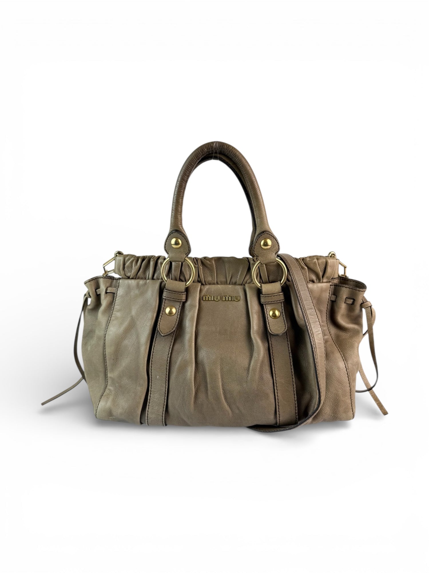 2010s Miu Miu Vitello Leather 2Way Handbag