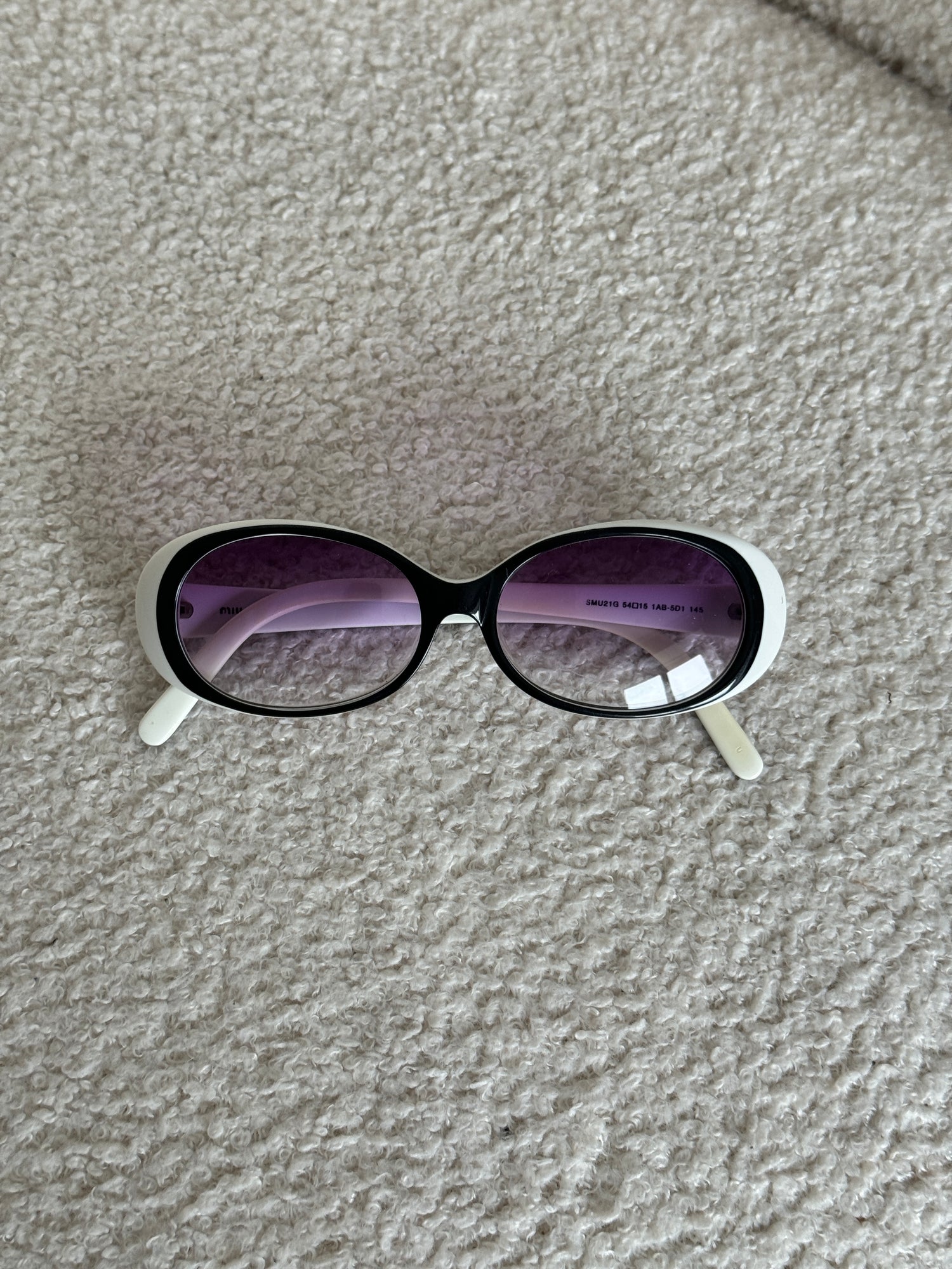 2000s Miu Miu White Diamanté Sunglasses