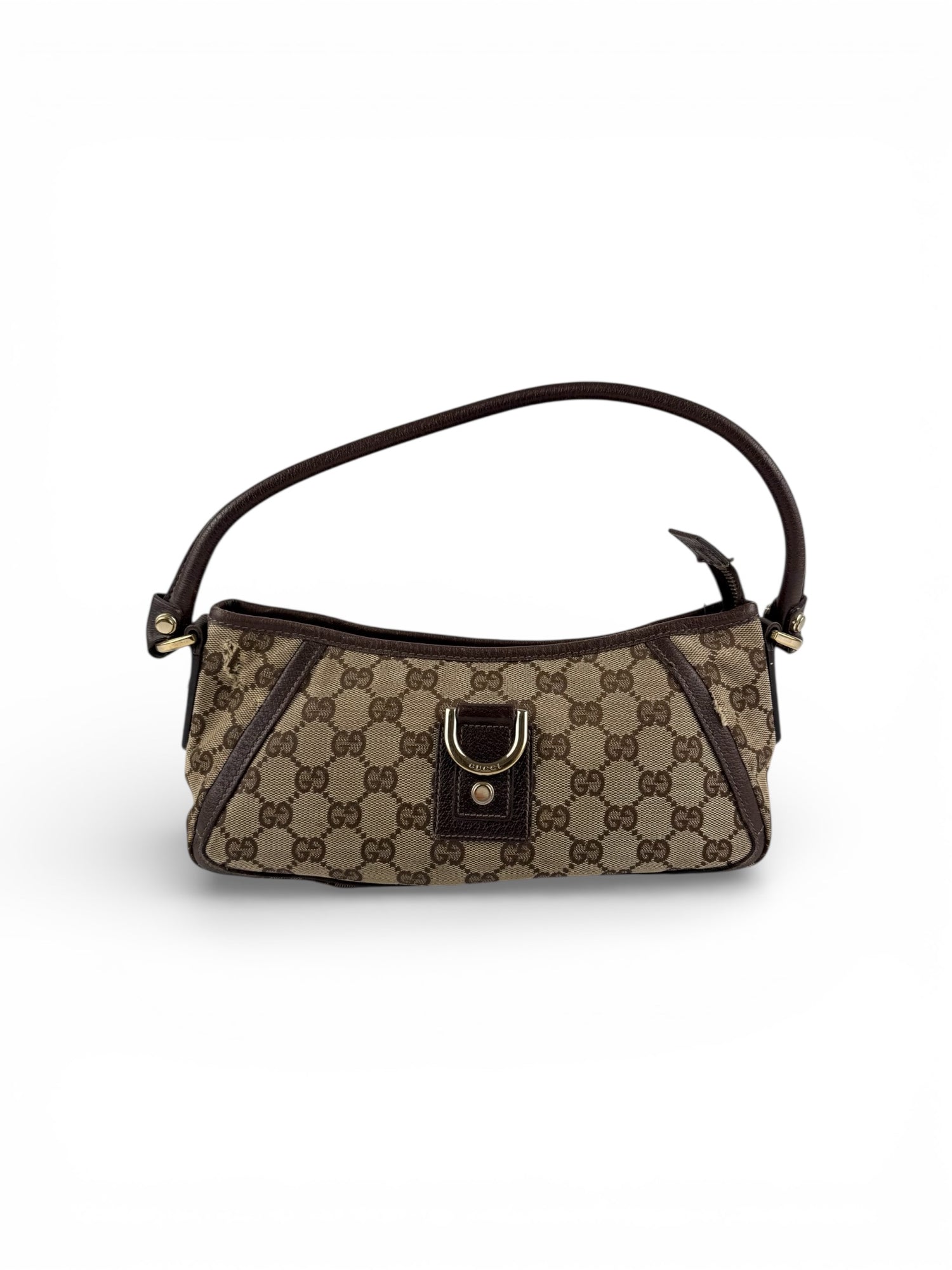 Vintage 90s Gucci Monogram D-Ring Shoulder Bag