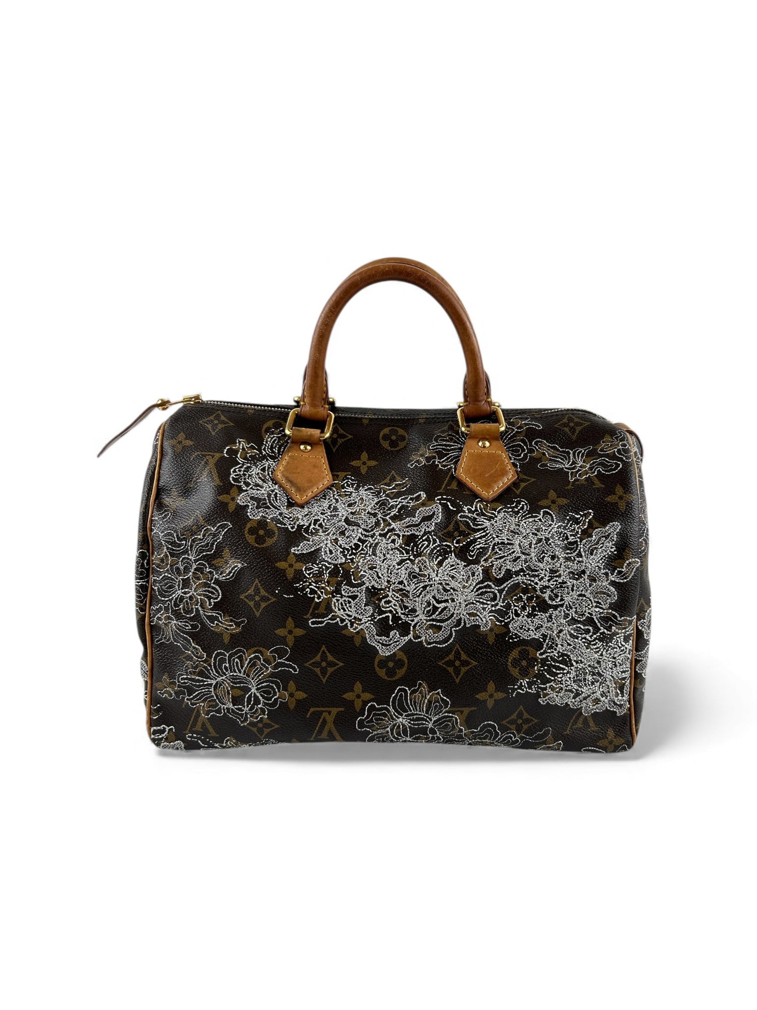 Limited Edition 2007 Louis Vuitton Speedy 30 Dentelle Embroidery Handbag (RARE)