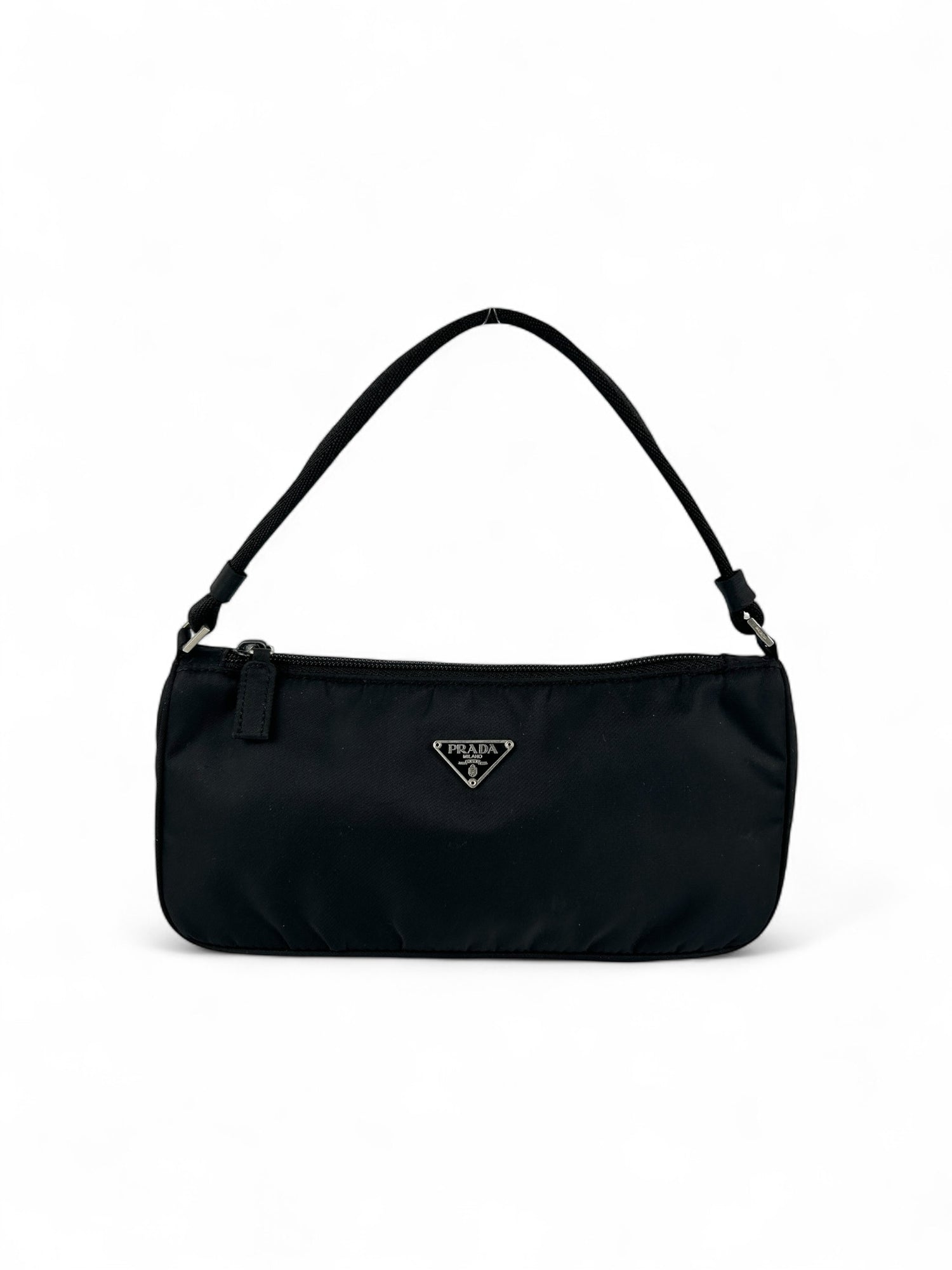 Vintage Prada Milano Nylon Black Shoulder Bag 90s