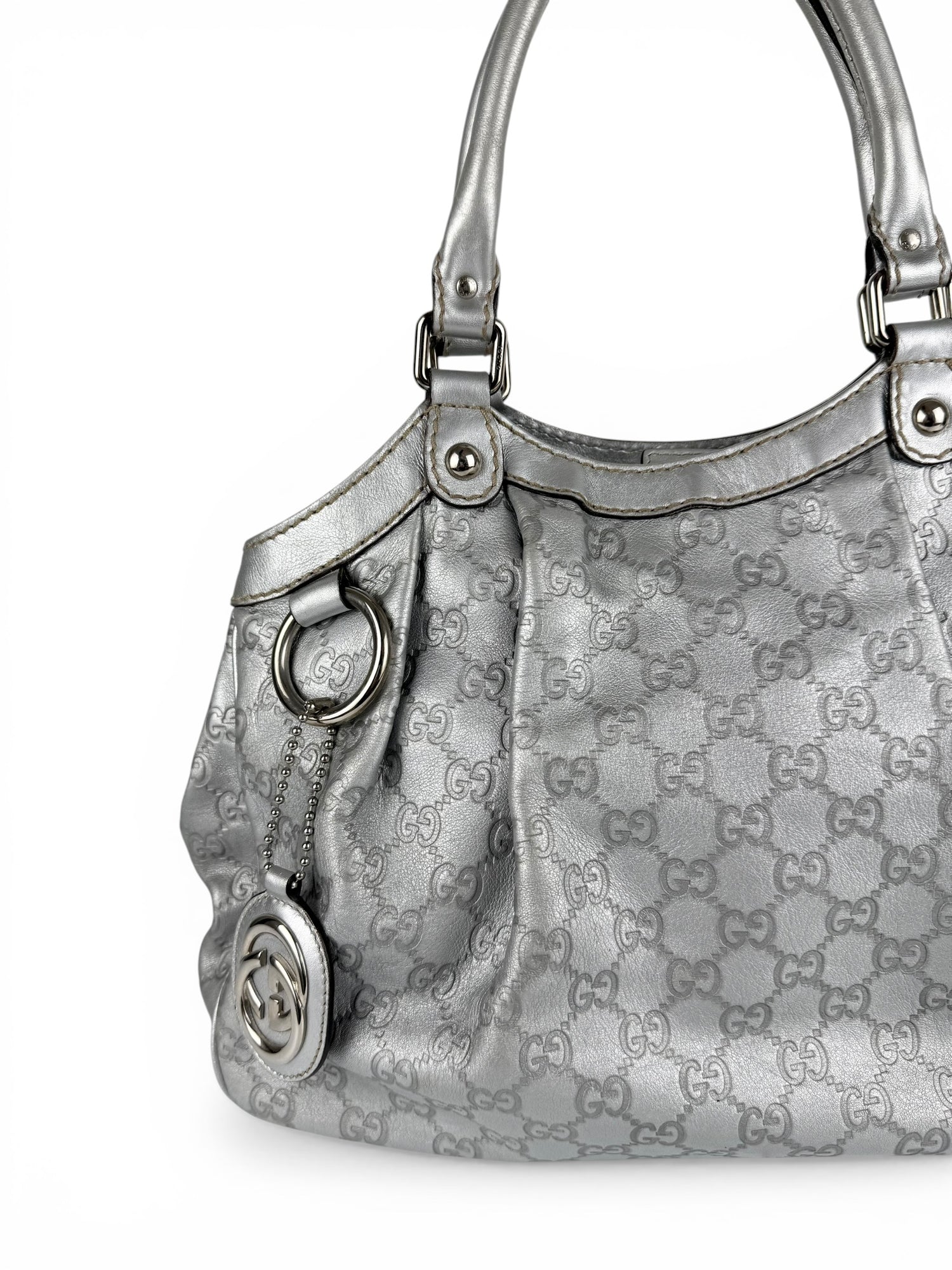 Vintage 90s Gucci Monogram GG Guccissima Sukey Handbag