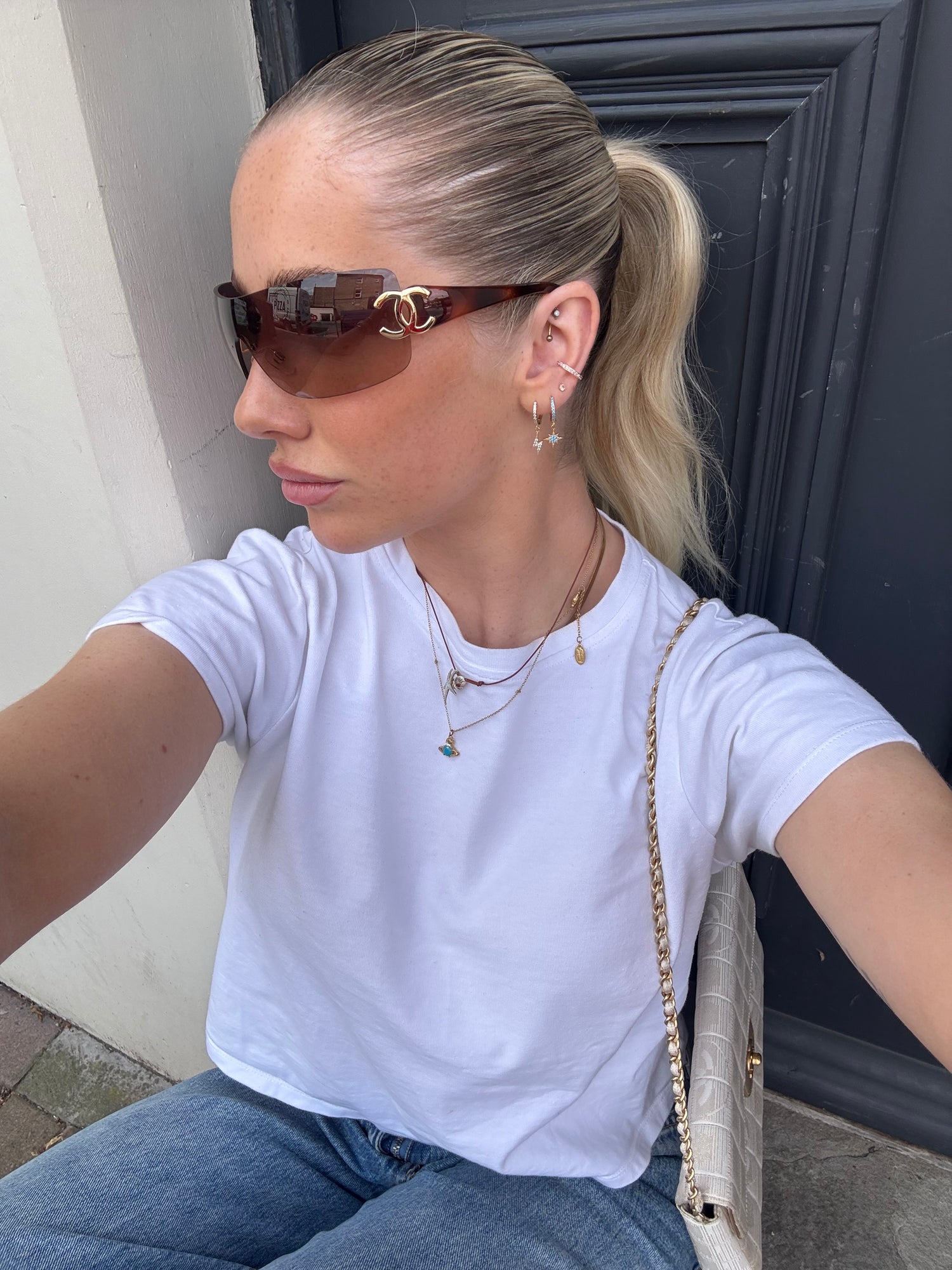 Vintage Chanel Rimless CC Sunglasses