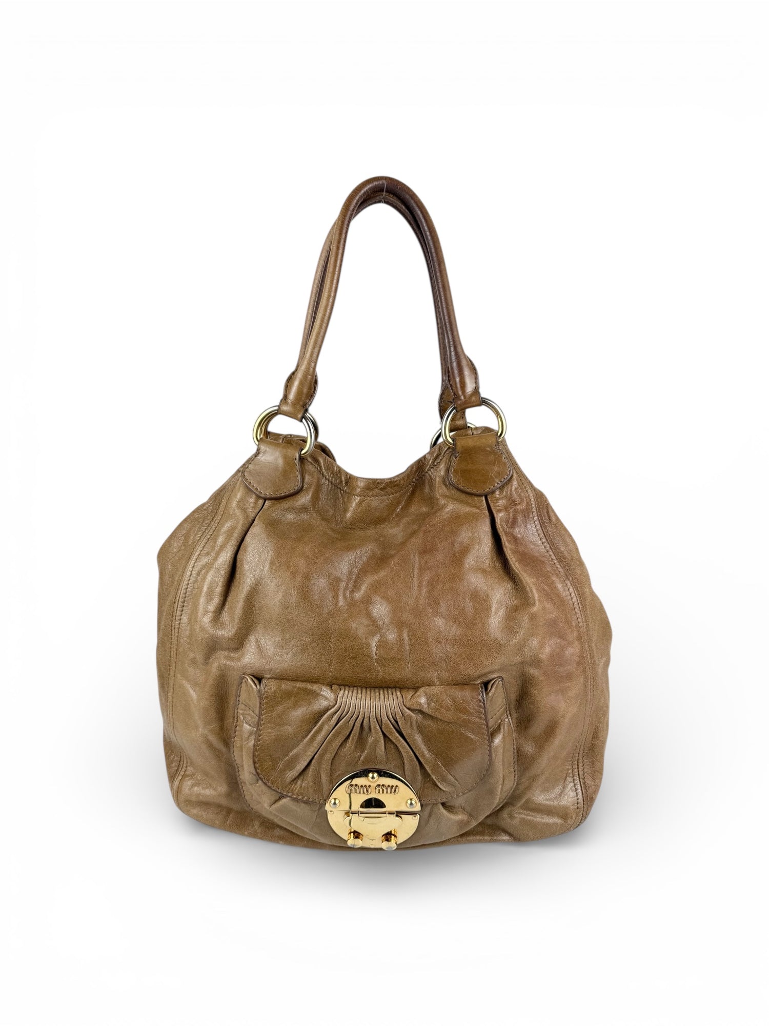 2010s Miu Miu Vitello Leather Handbag