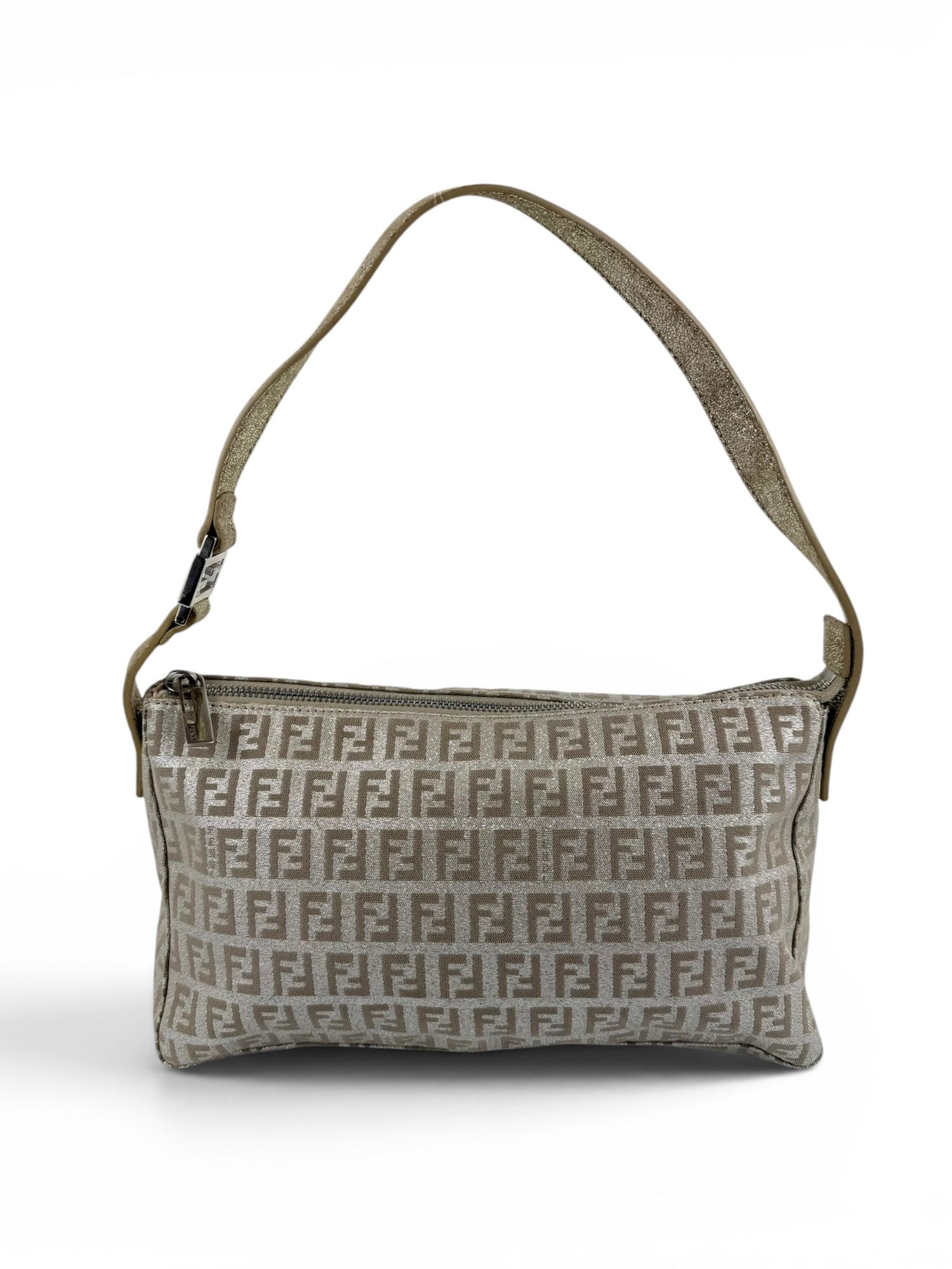 Vintage 90s Fendi Zucca Champagne Shoulder Bag