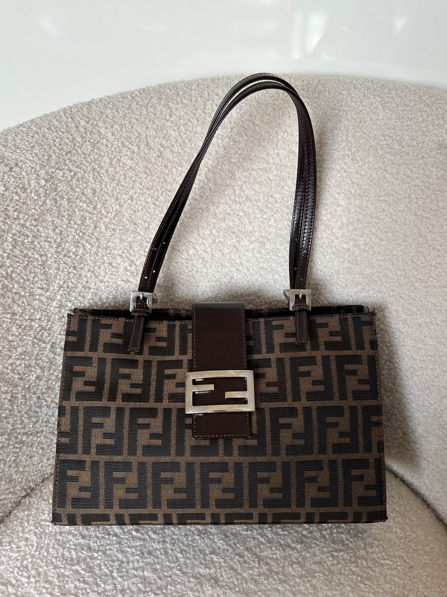 Vintage 90s Fendi Zucca Shoulder Bag