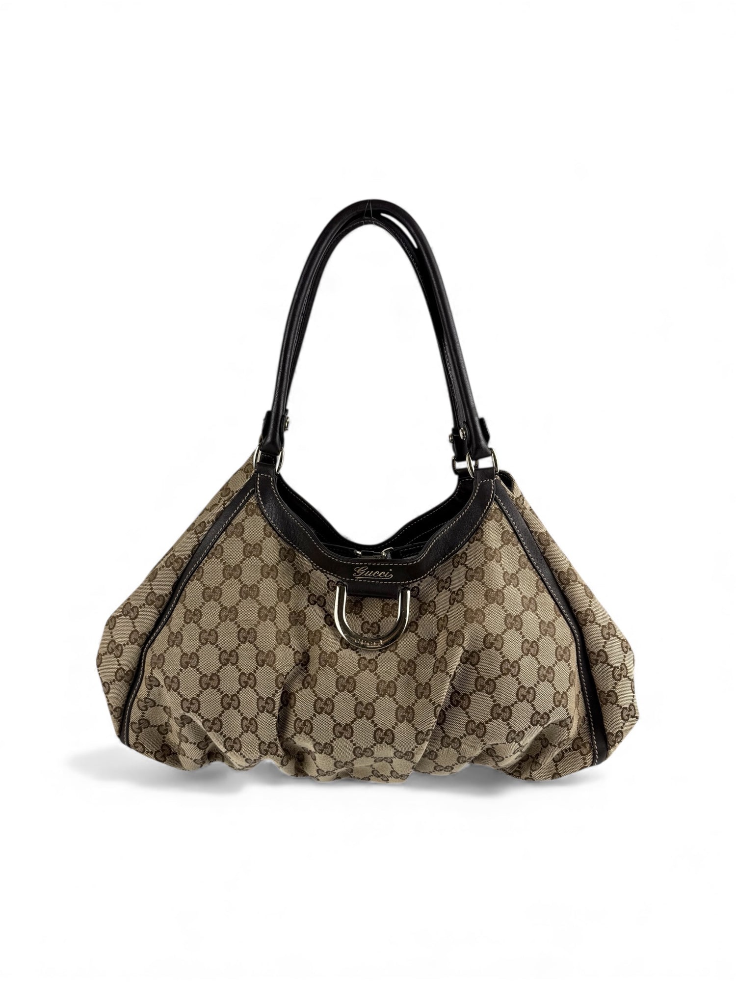 Vintage 90s Gucci Monogram Large Shoulder Bag