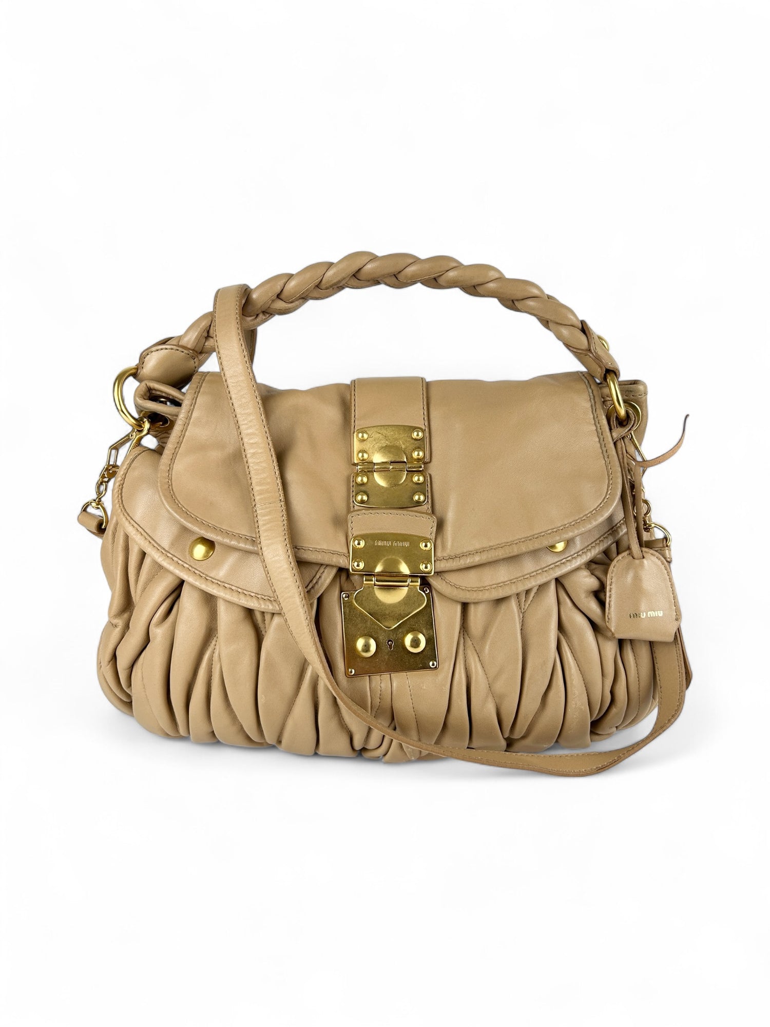 Vintage Miu Miu Matelasse Leather Coffer Hobo 2way Bag 2000s