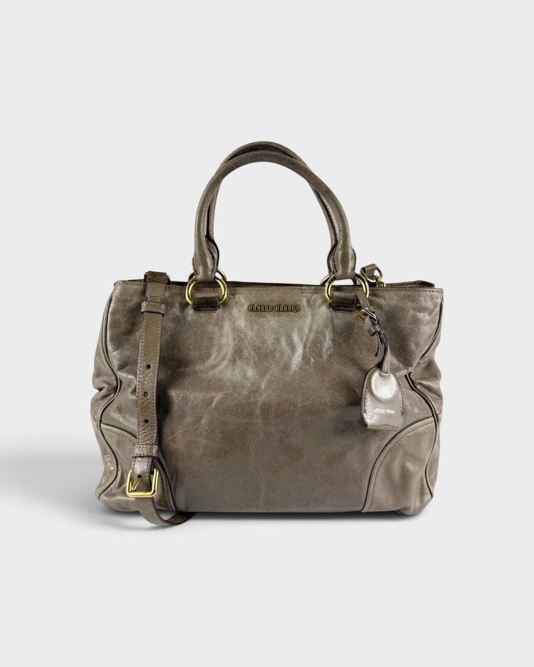 2010s Miu Miu Vitello Shine 2Way Tote Bag
