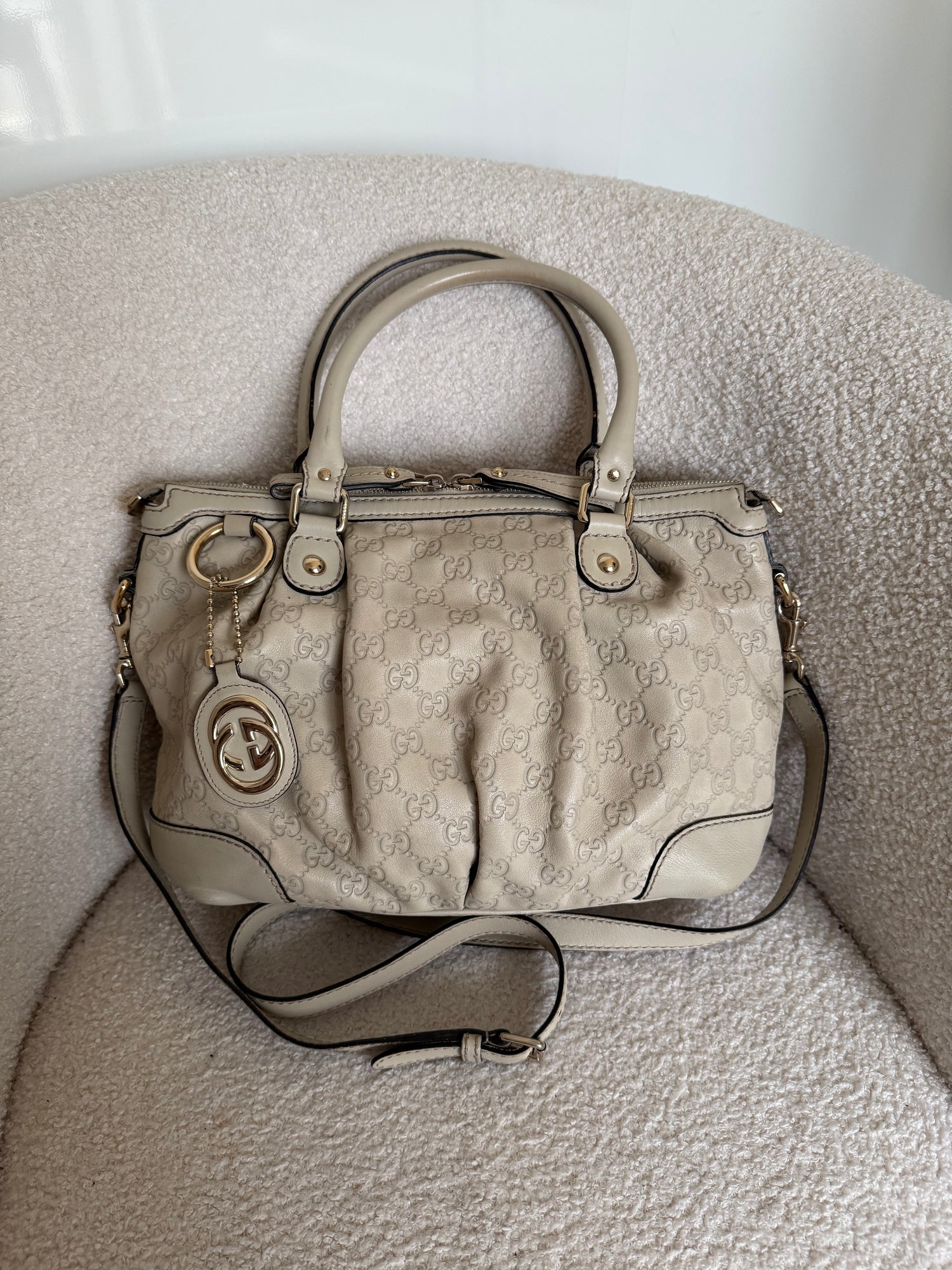 Vintage 90s Gucci Guccissima 2Way Handbag