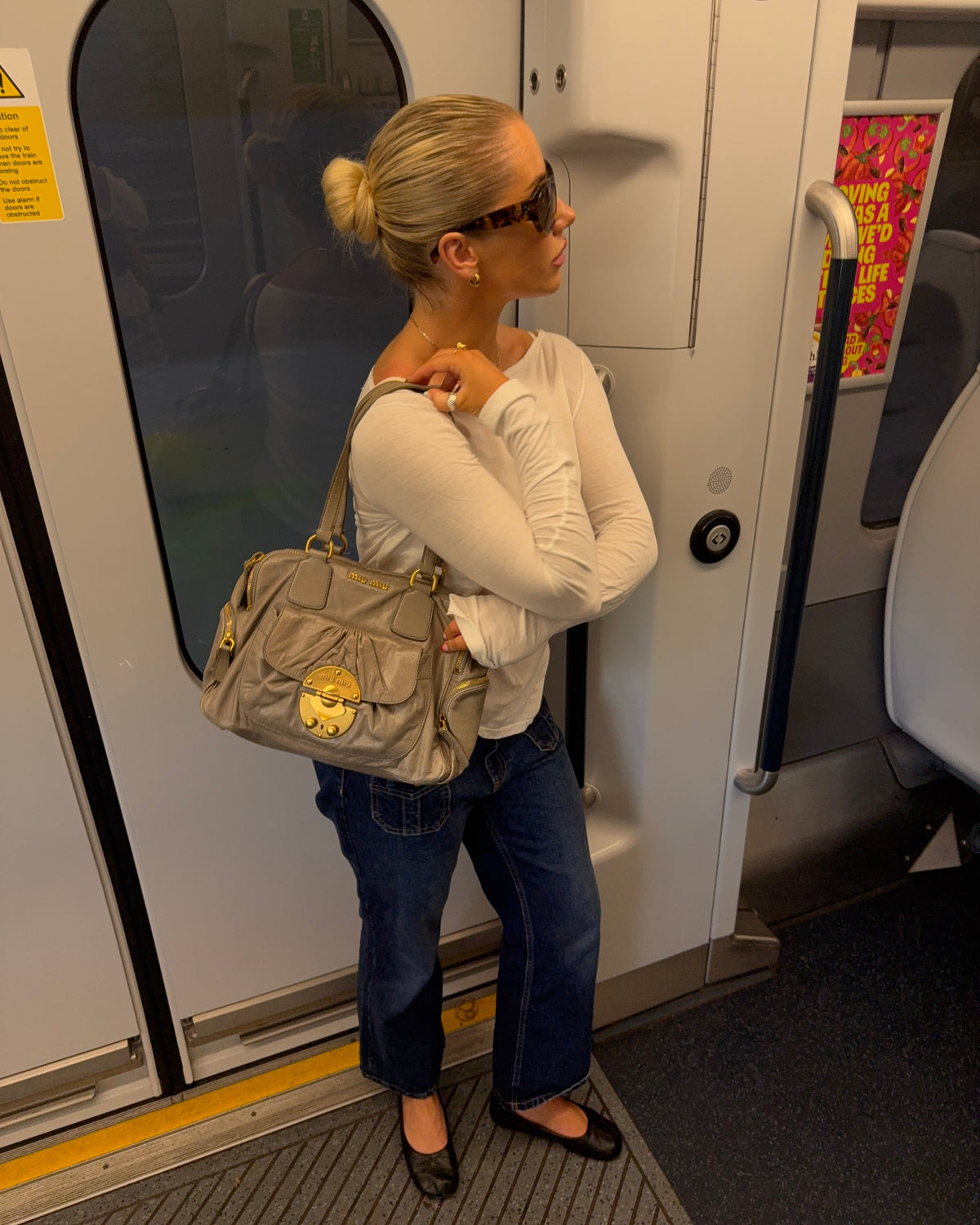 2010s Miu Miu Vitello Shine Cargo Handbag