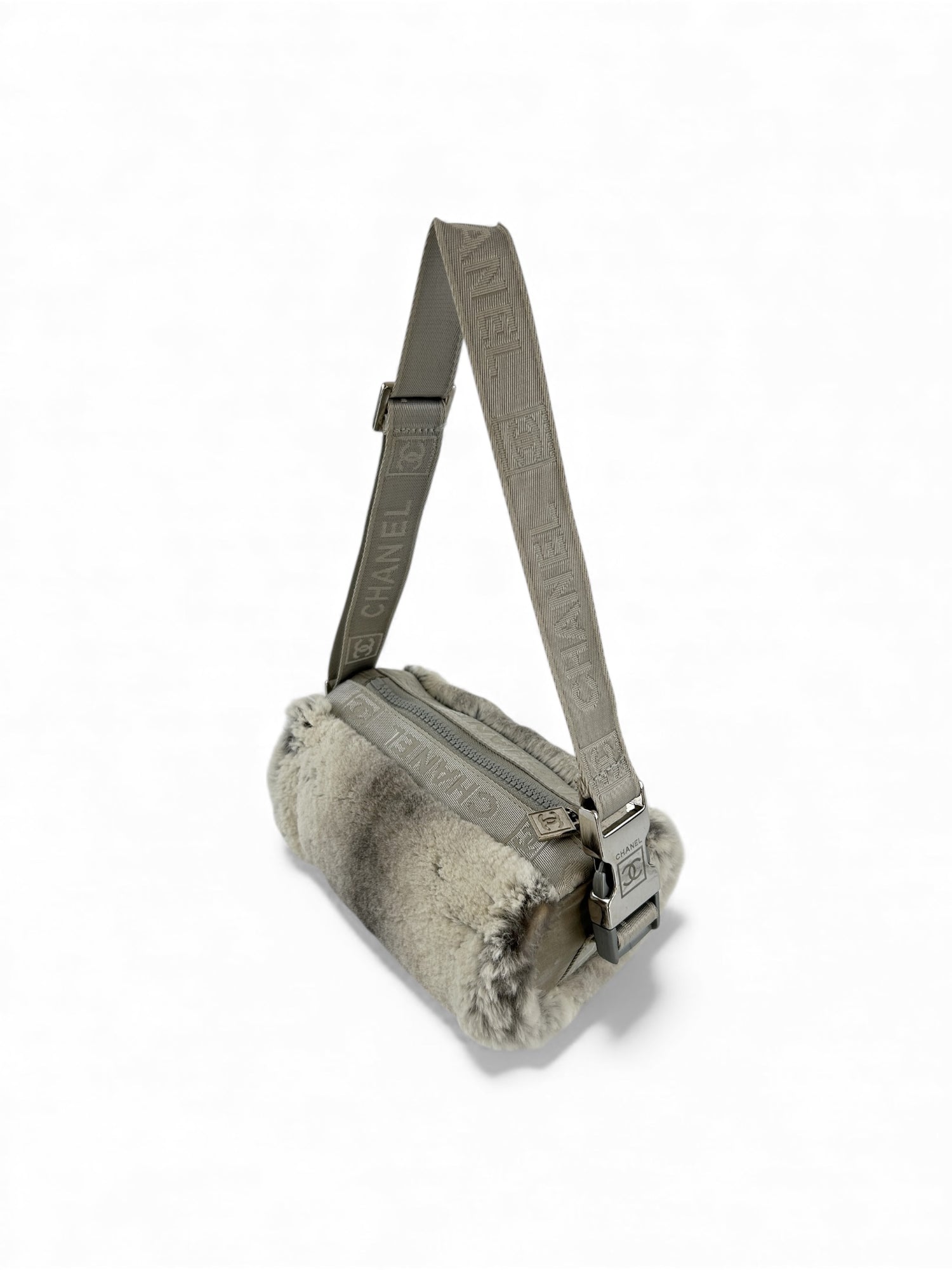 Vintage 2005/2006 Chanel Sport Lapin Fur Mini Duffle Shoulder Bag
