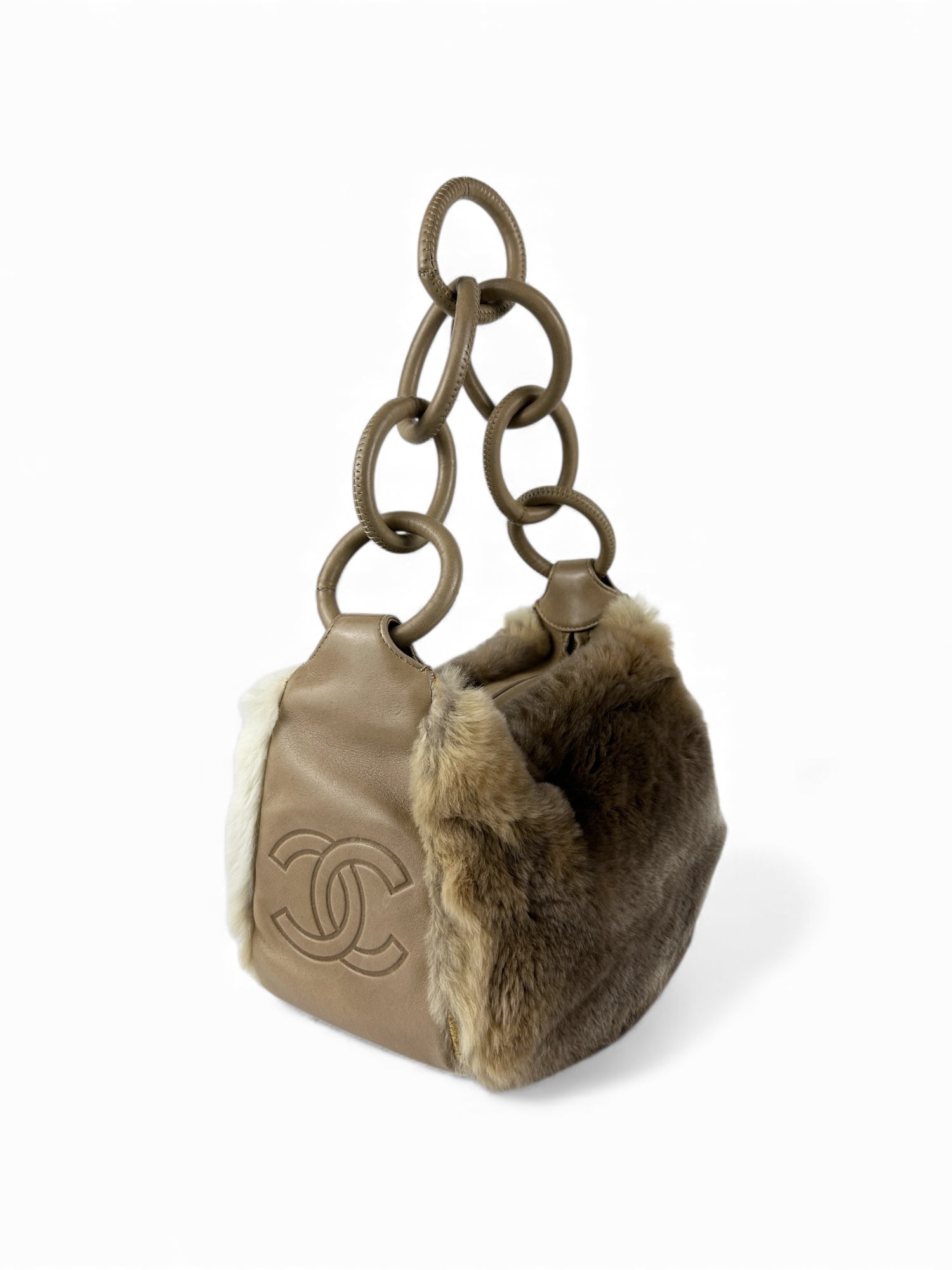 RARE Vintage 2004/2005 Chanel Lapin Fur Chain Shoulder Bag