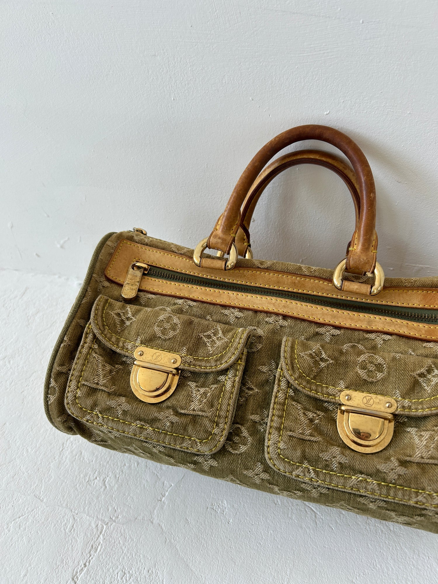 Vintage Louis Vuitton Neo Speedy Khaki Green Handbag (2006)
