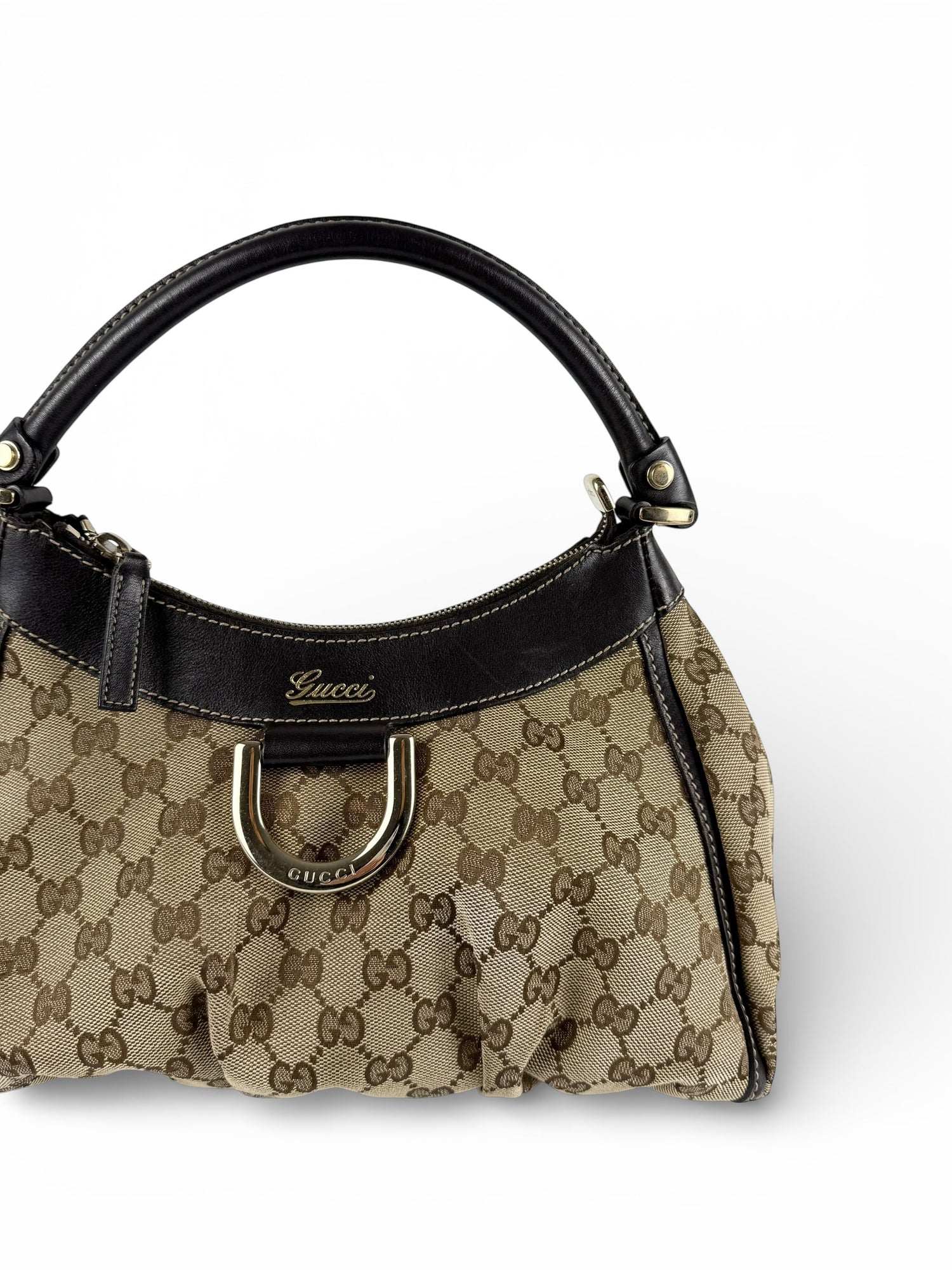 Vintage 90s Gucci Monogram Mini D-Ring Shoulder Bag