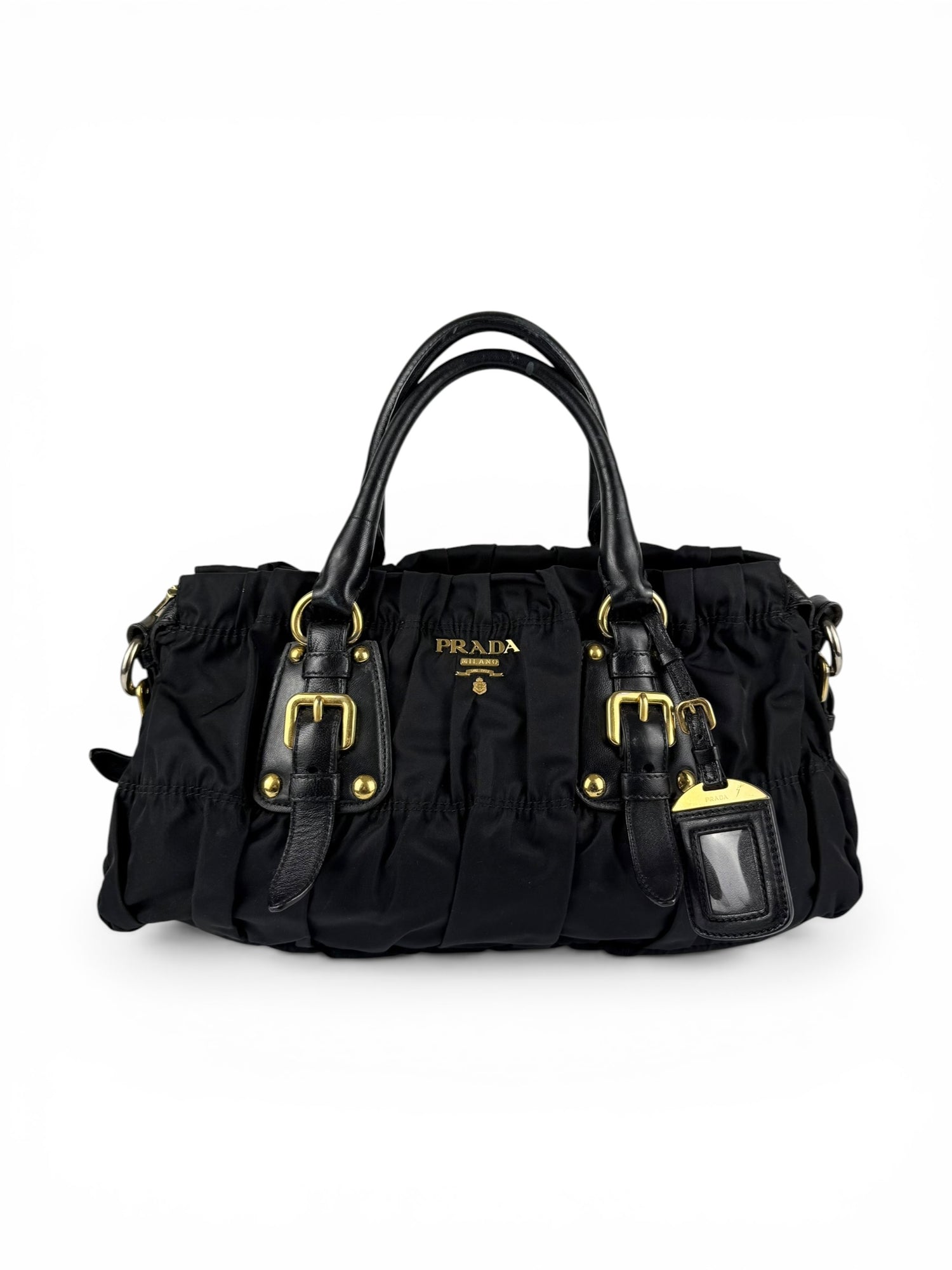 2010s Prada Nylon Tessuto Gaufre Black Handbag